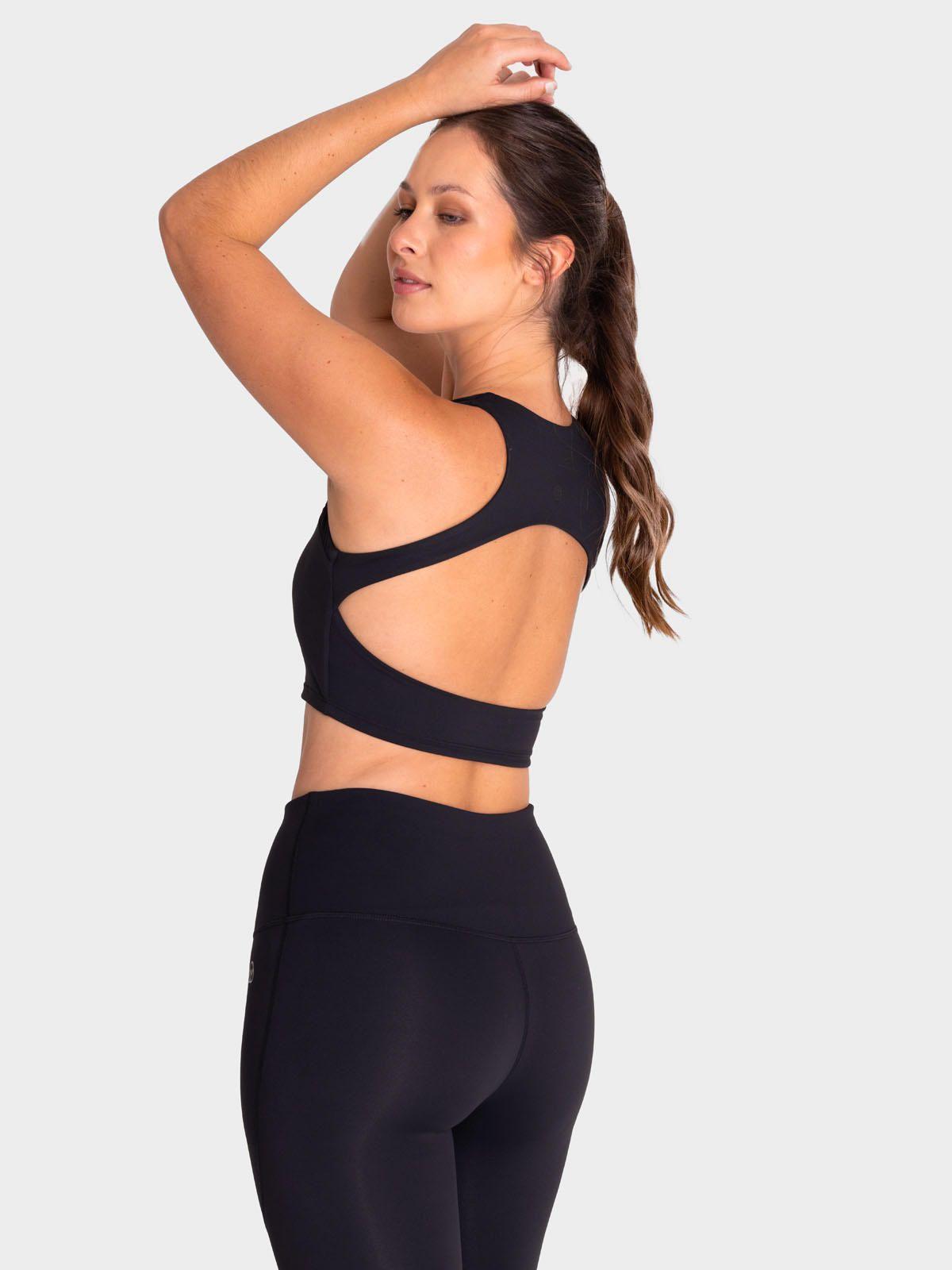 Peto deportivo Mujer Crop Aura Negro-2