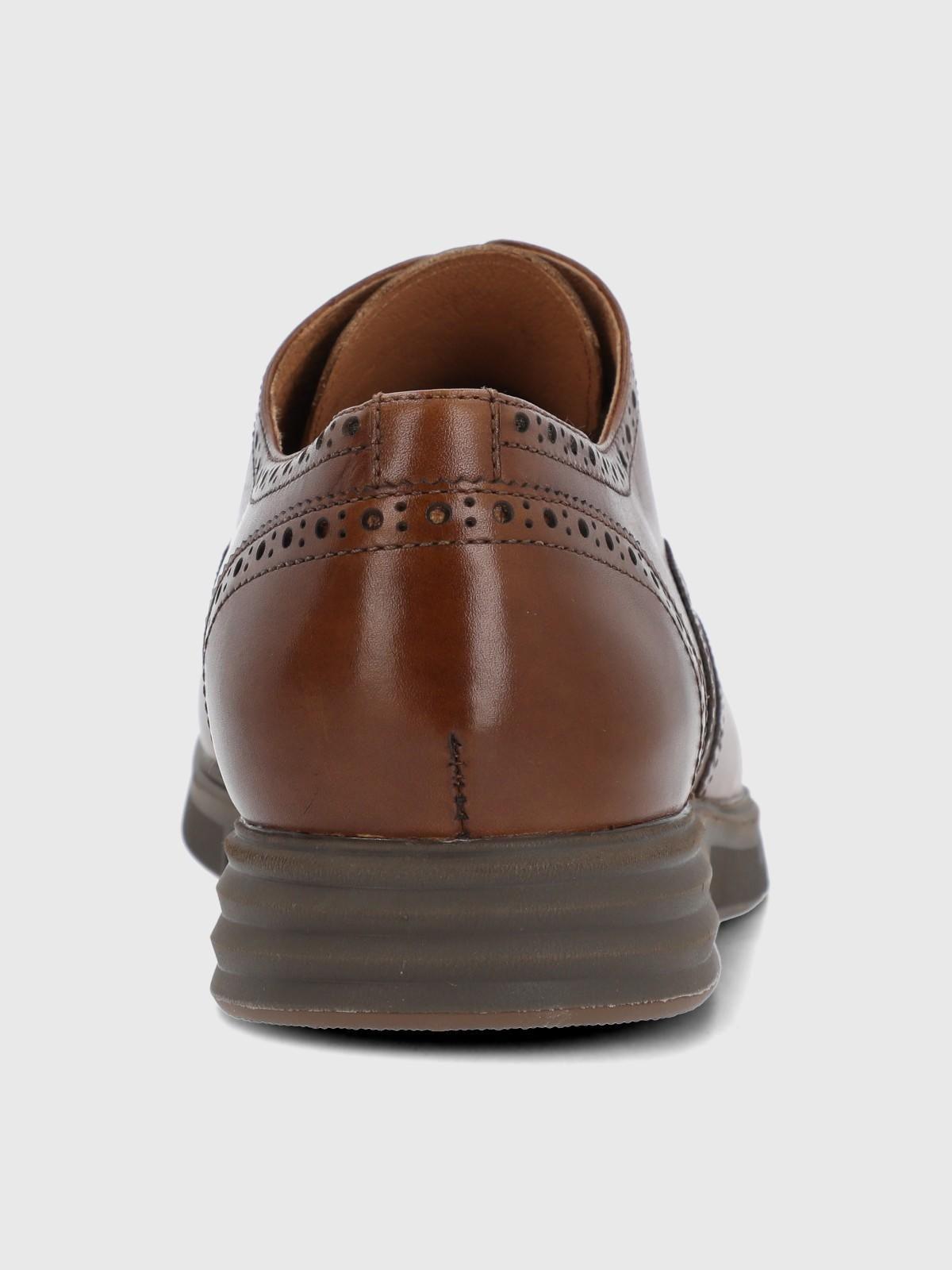 Zapato Cuero Hombre Wing Flex Café-6