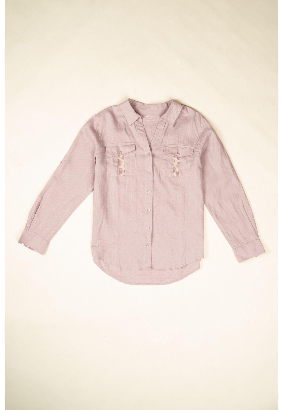 Blusa Lino Orgánico Mujer Wild Café-1