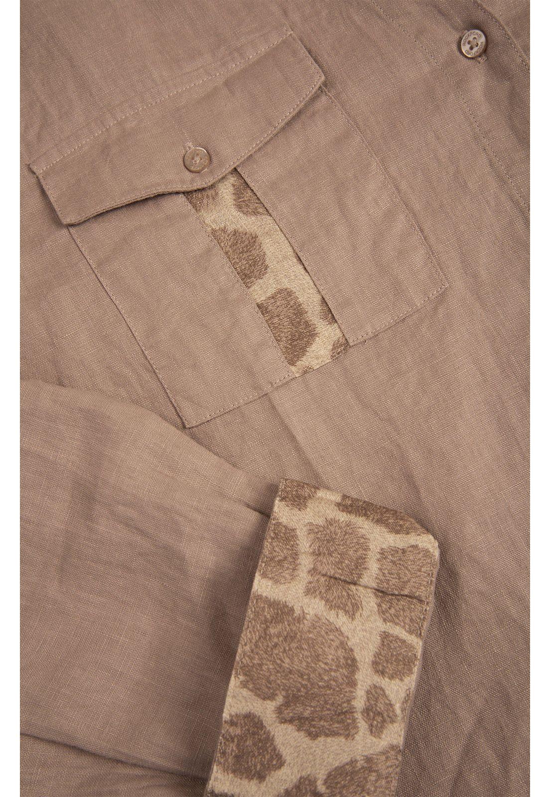 Blusa Lino Orgánico Mujer Wild Café-3