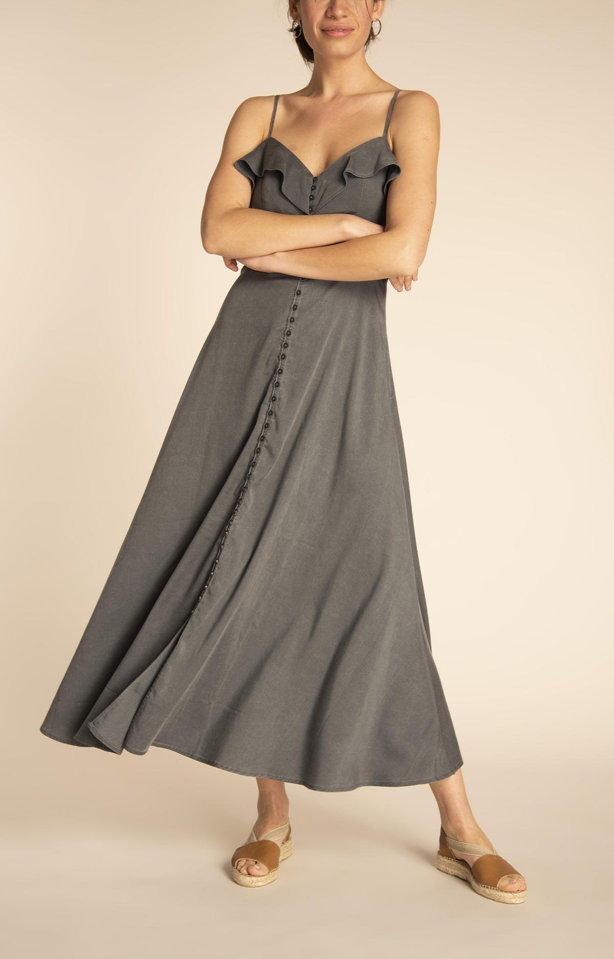 Vestido Tencel Mujer Almeria Gris-5