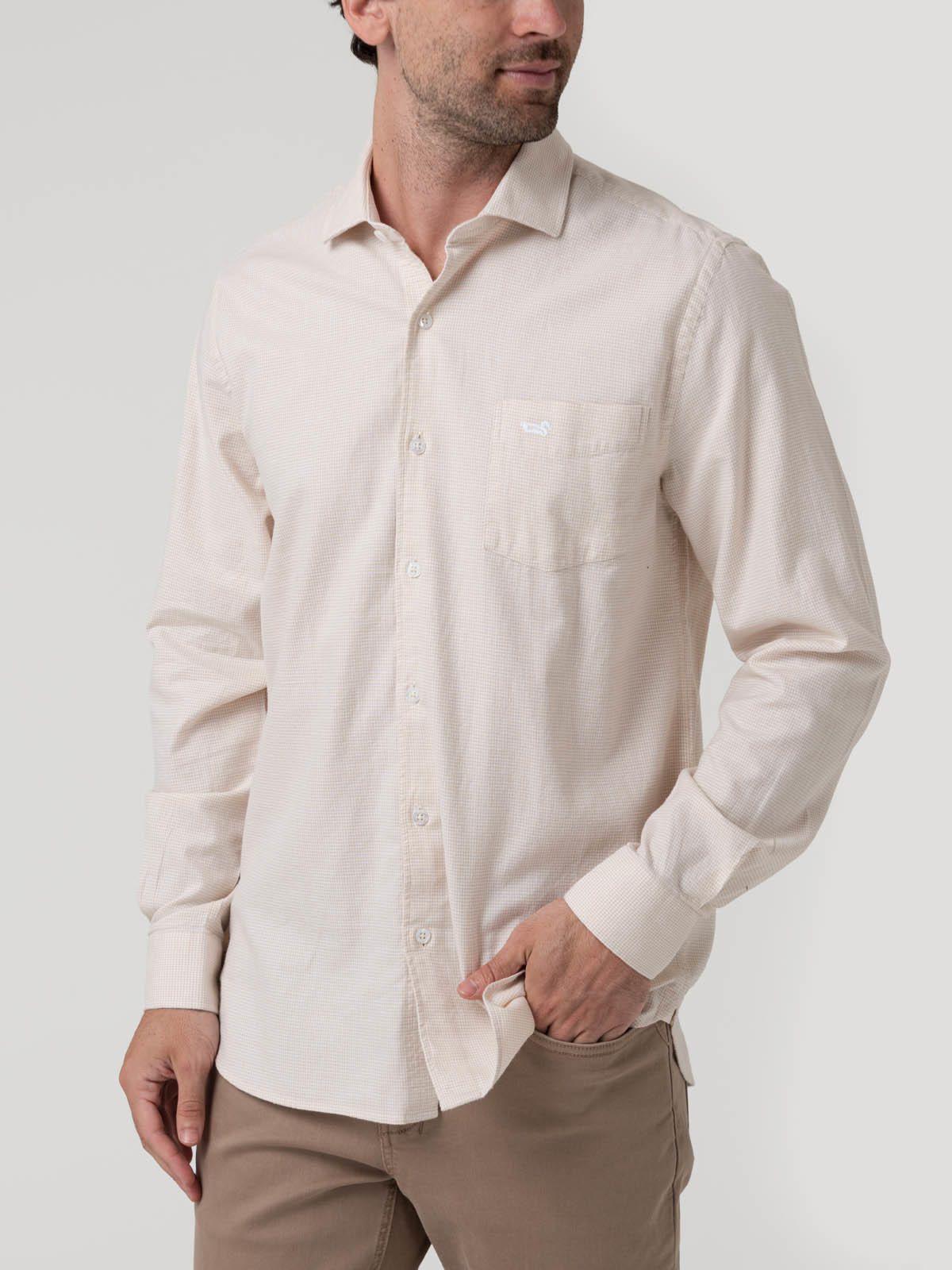 Camisa Algodón Hombre Flasquare Beige-4