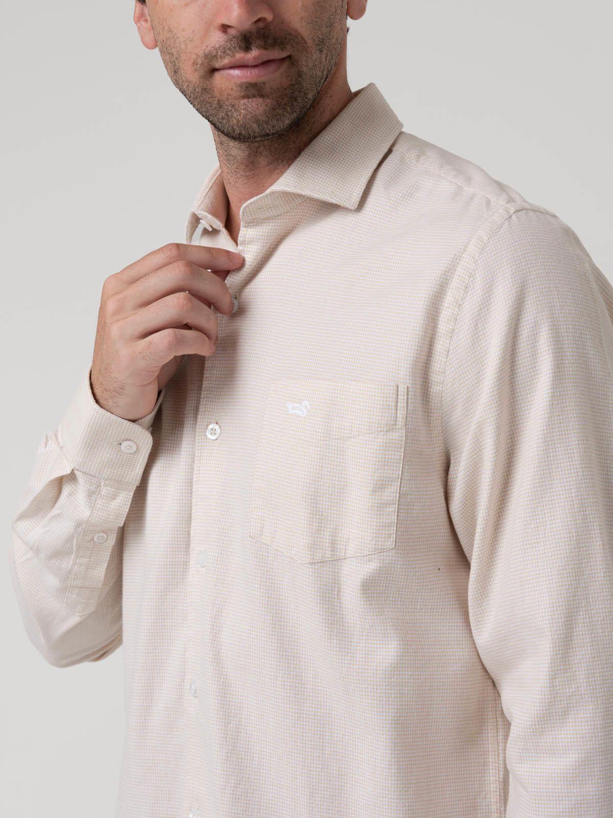 Camisa Algodón Hombre Flasquare Beige-6