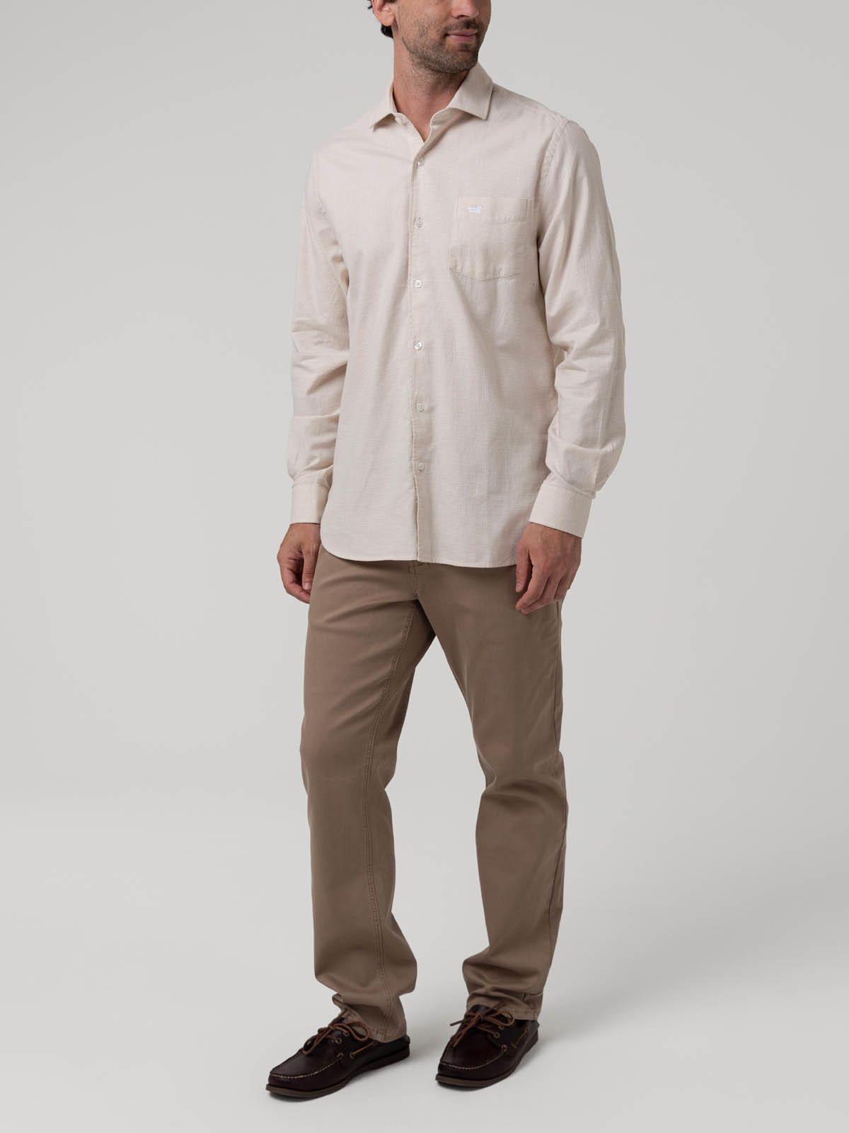 Camisa Algodón Hombre Flasquare Beige-7