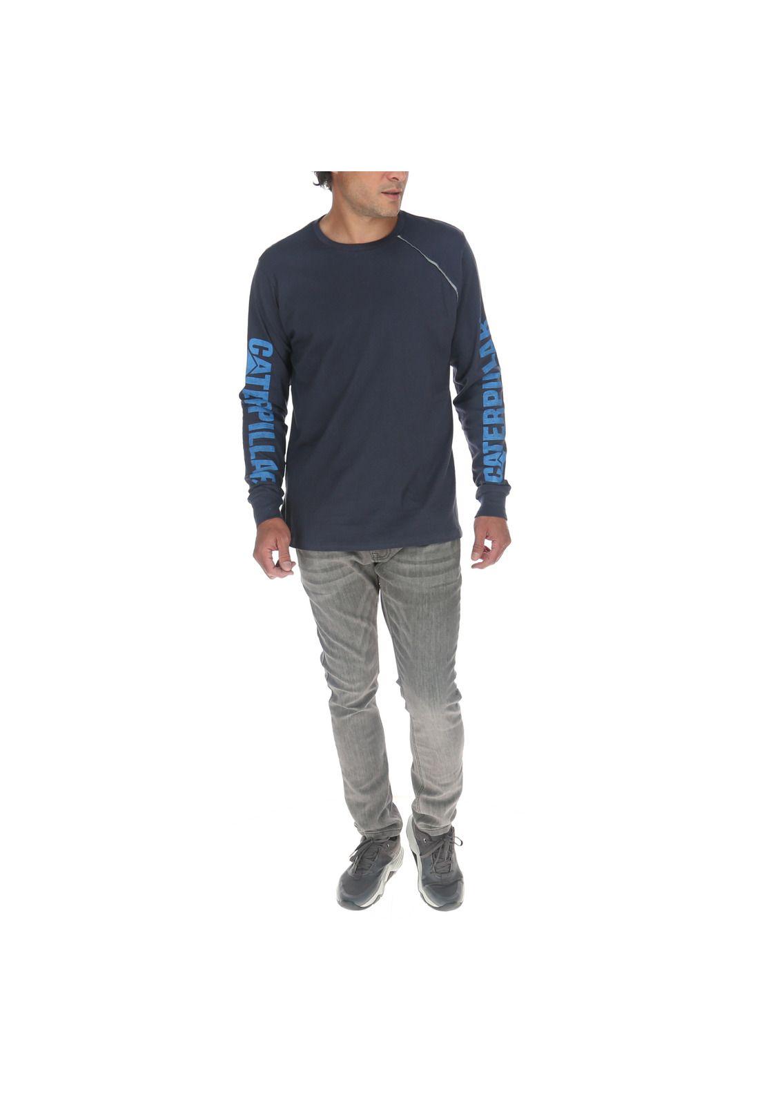 Polera M/L Hombre Stone Reflective L/S Tee Azul-4