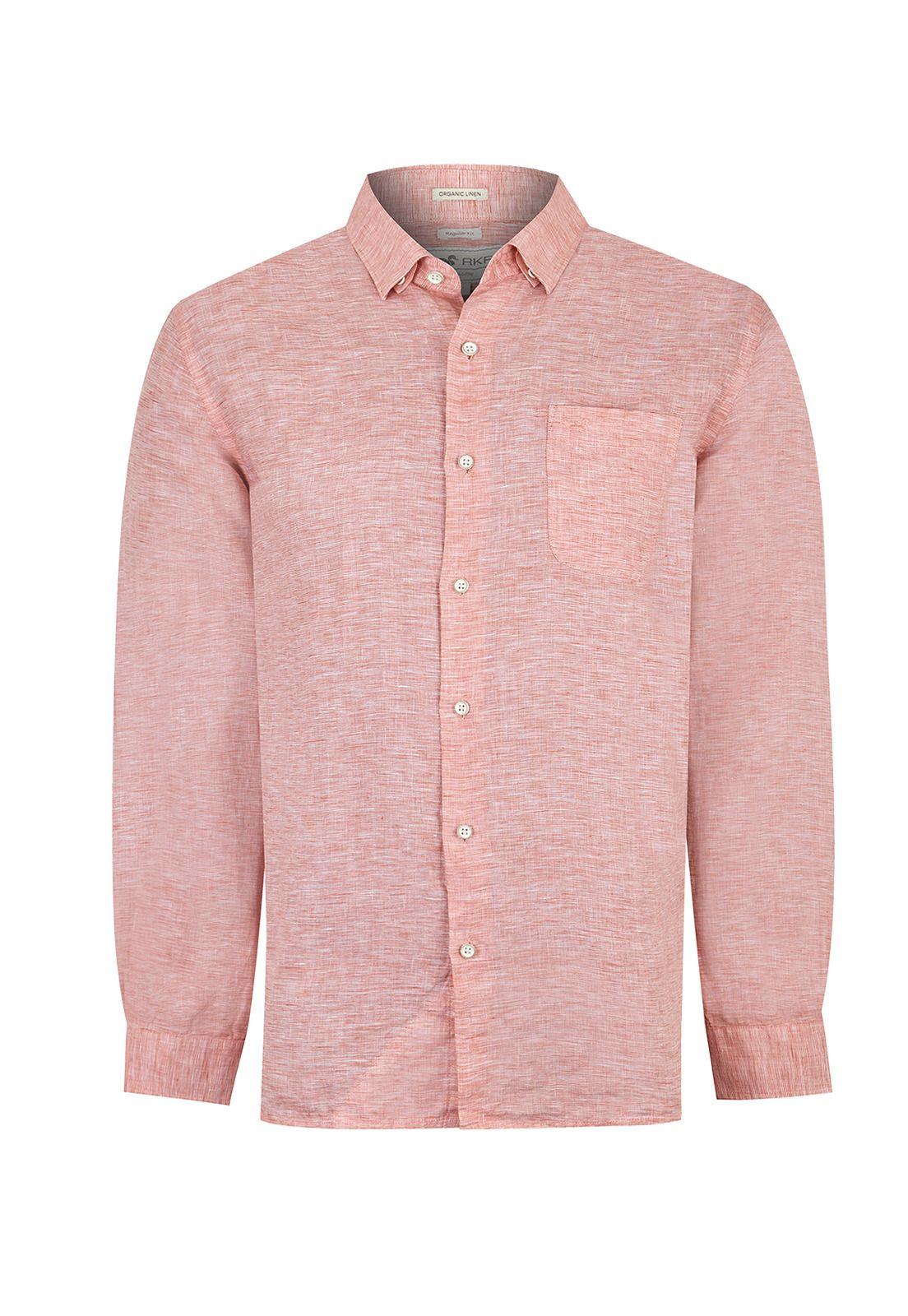 Camisa Lino Orgánico Rojo Linentex Hombre -0