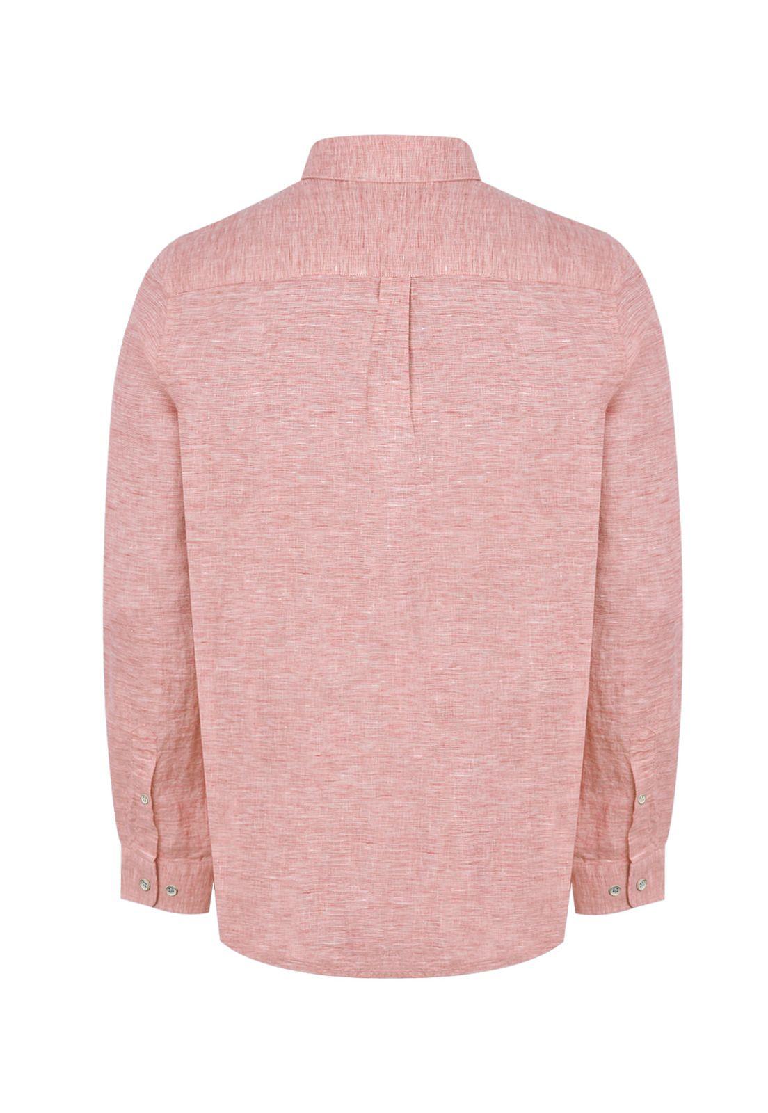Camisa Lino Orgánico Rojo Linentex Hombre -1