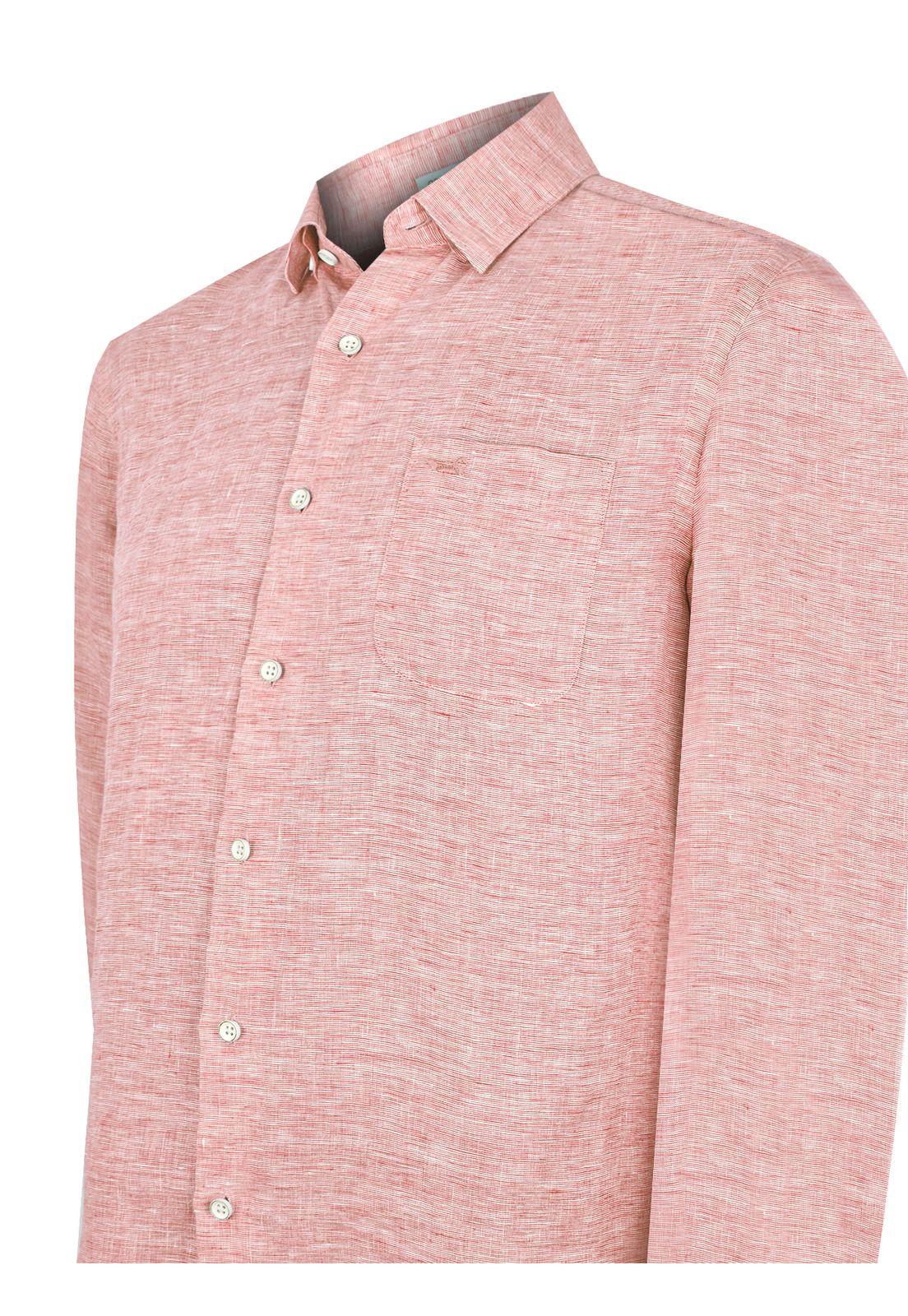 Camisa Lino Orgánico Rojo Linentex Hombre -3