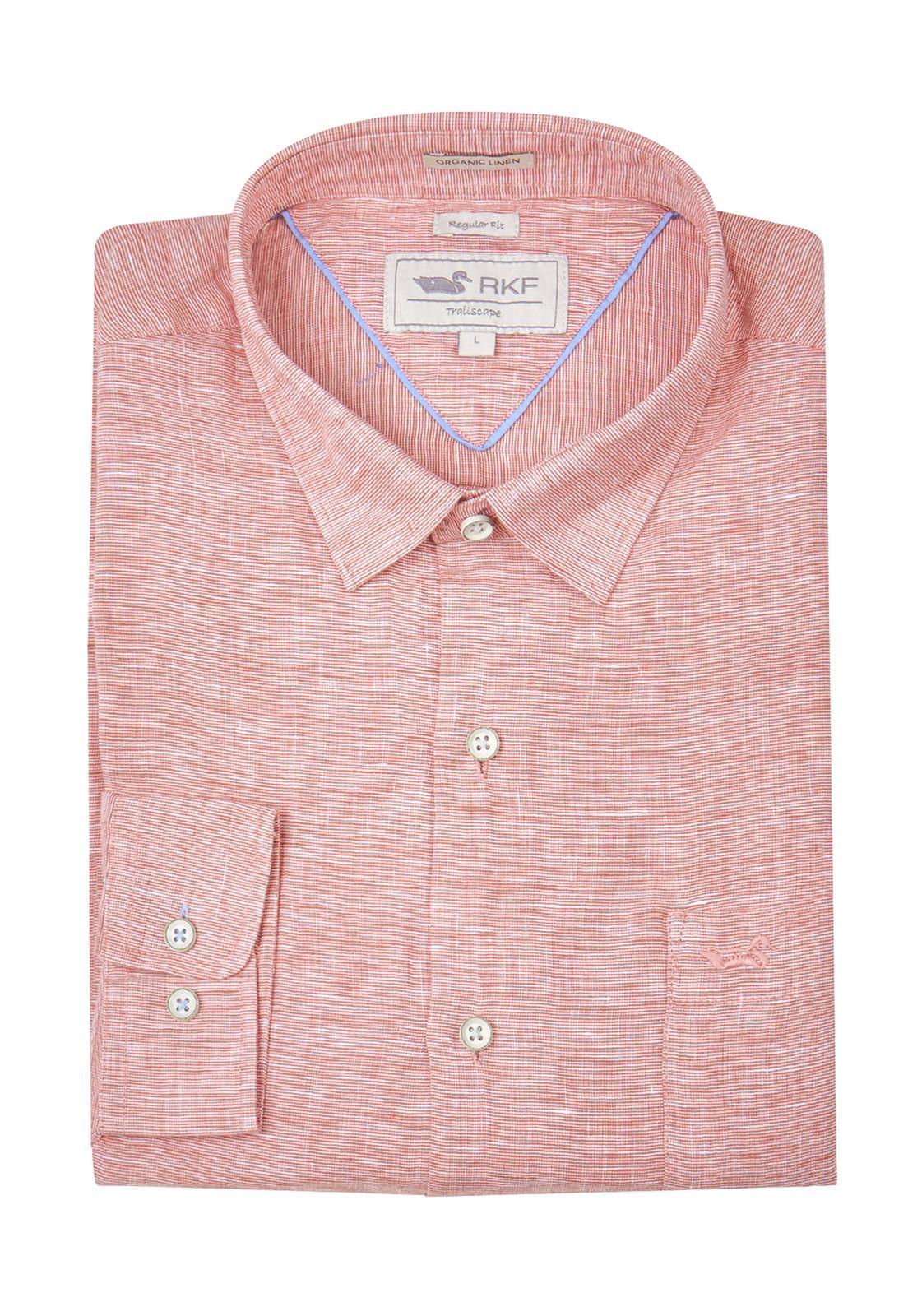 Camisa Lino Orgánico Rojo Linentex Hombre -4