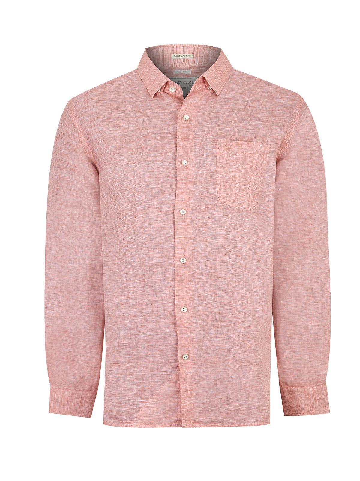 Camisa Lino Orgánico Rojo Linentex Hombre -0