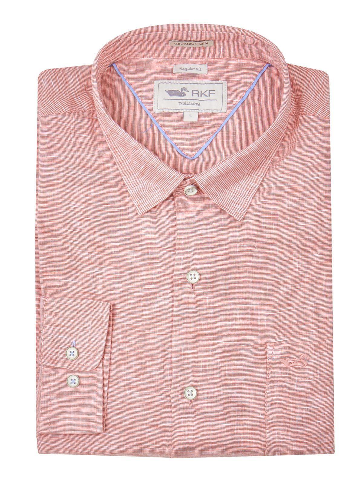Camisa Lino Orgánico Rojo Linentex Hombre -4
