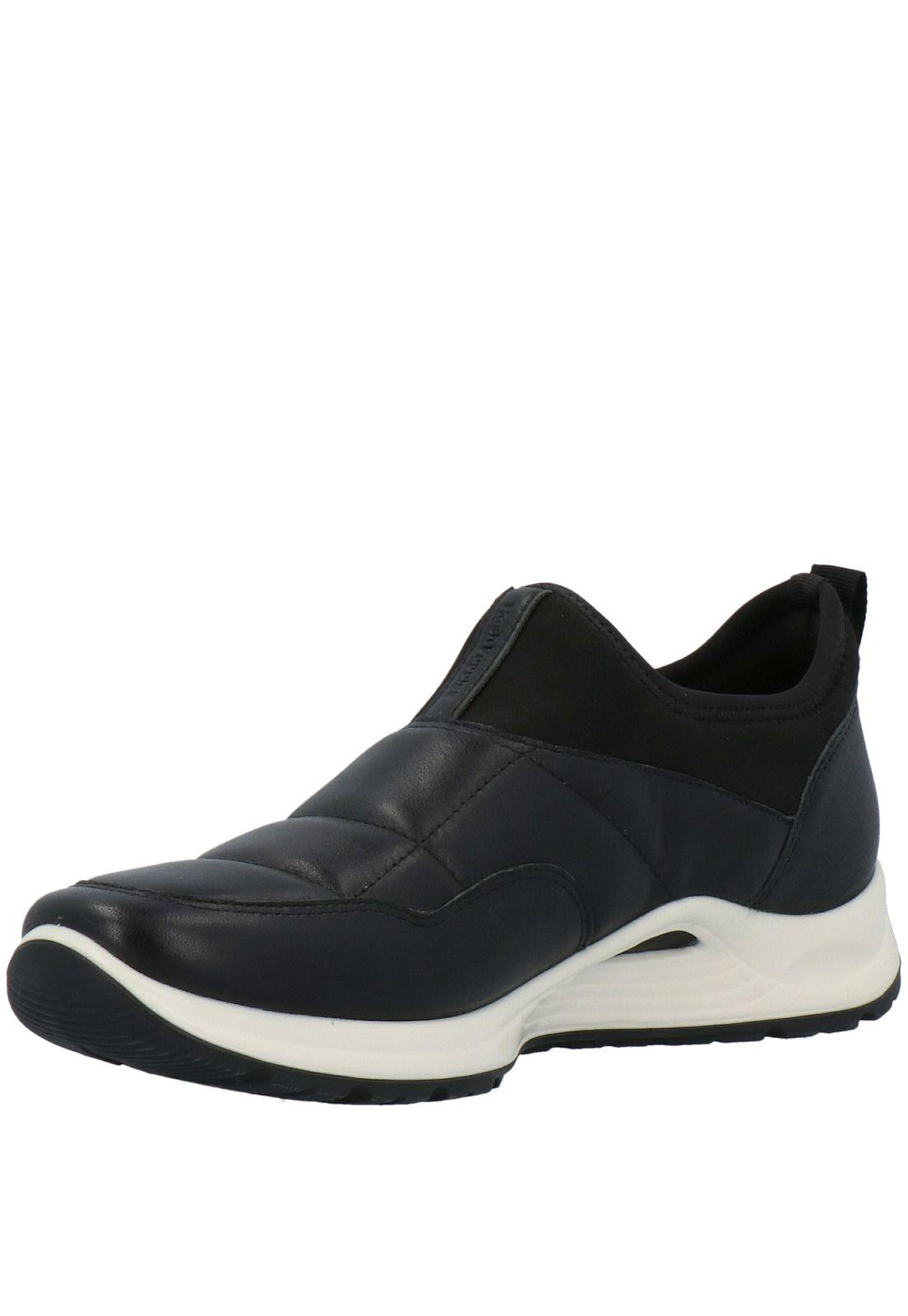 Zapatilla Cuero Mujer Air Lycra Slip On Negro-3