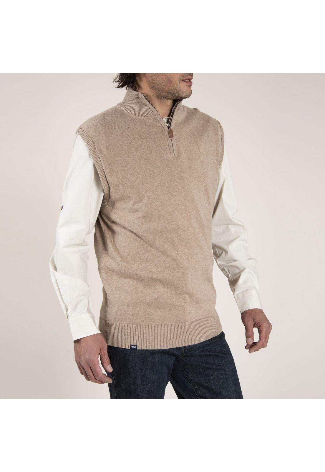 Sweater Algodón Vest Café Hombre Rockford-1
