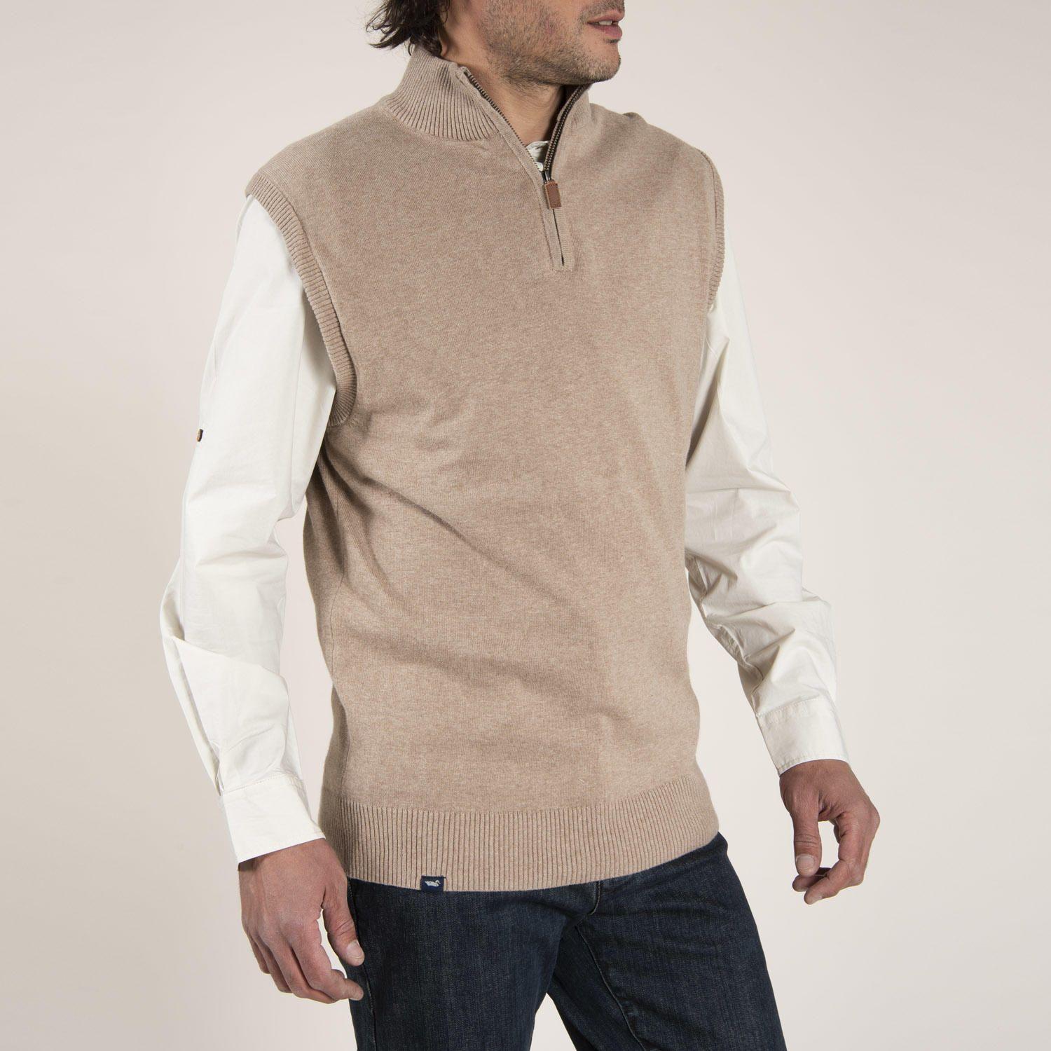 Sweater Algodón Vest Café Hombre Rockford-1