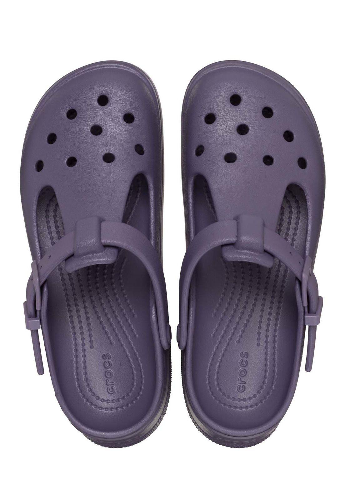 Zueco Crocs Mujer Mary Jane Morado Oscuro-4
