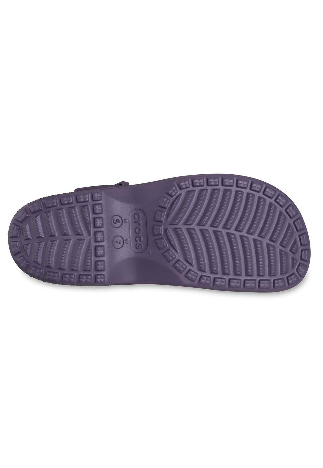 Zueco Crocs Mujer Mary Jane Morado Oscuro-5