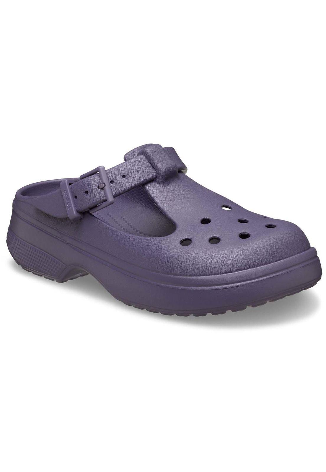 Zueco Crocs Mujer Mary Jane Morado Oscuro-6