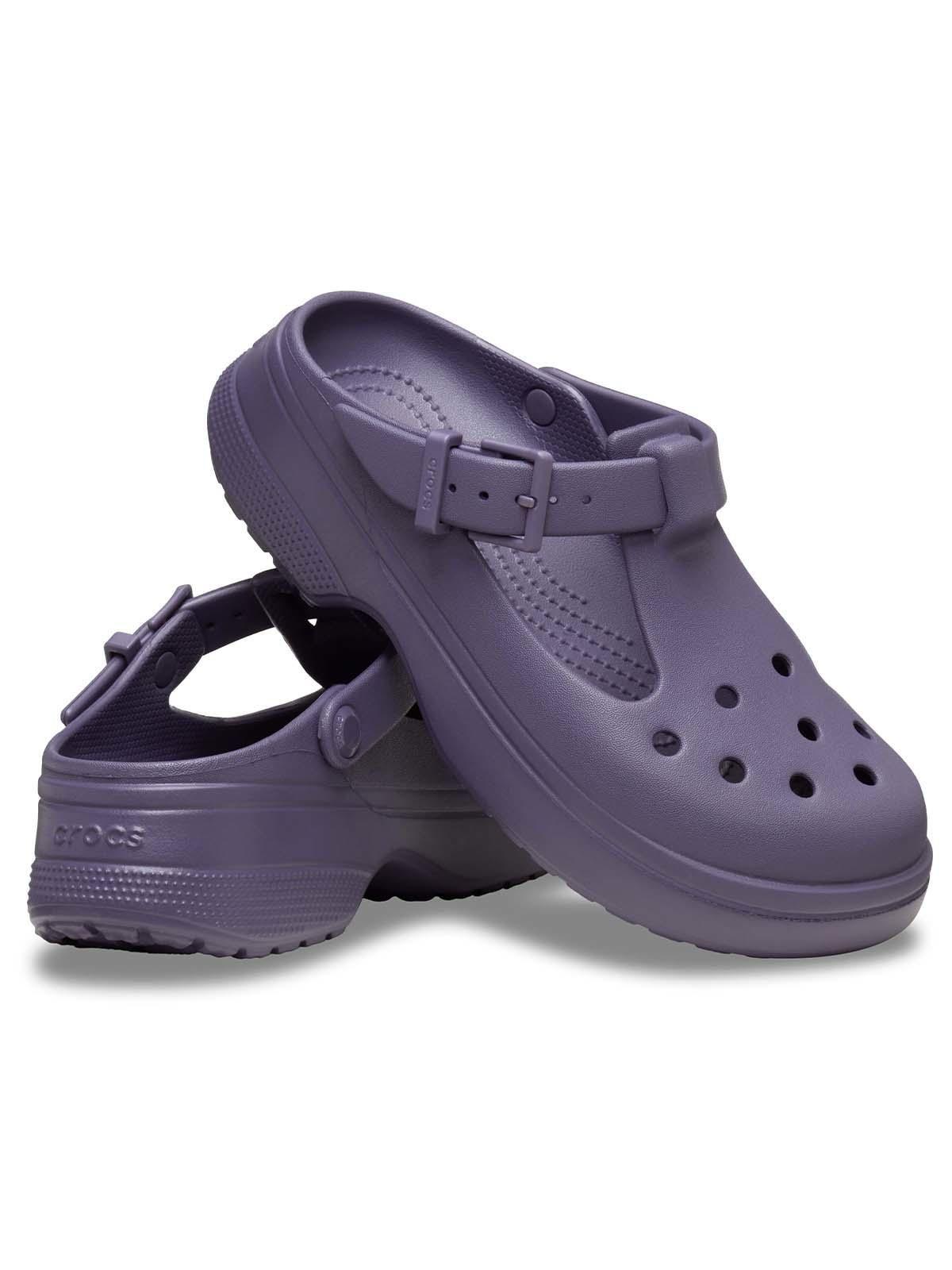 Zueco Crocs Mujer Mary Jane Morado Oscuro-3