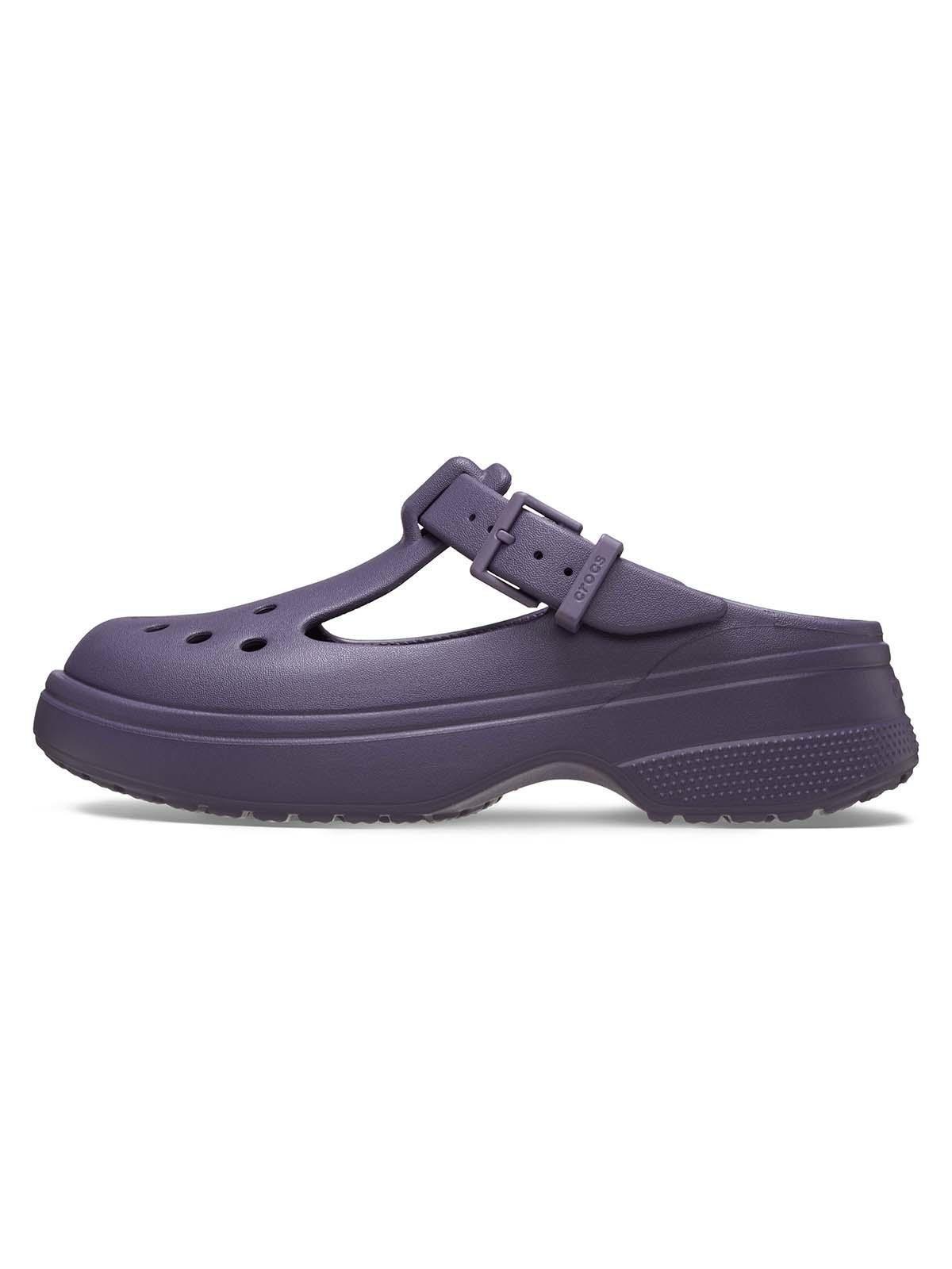 Zueco Crocs Mujer Mary Jane Morado Oscuro-1