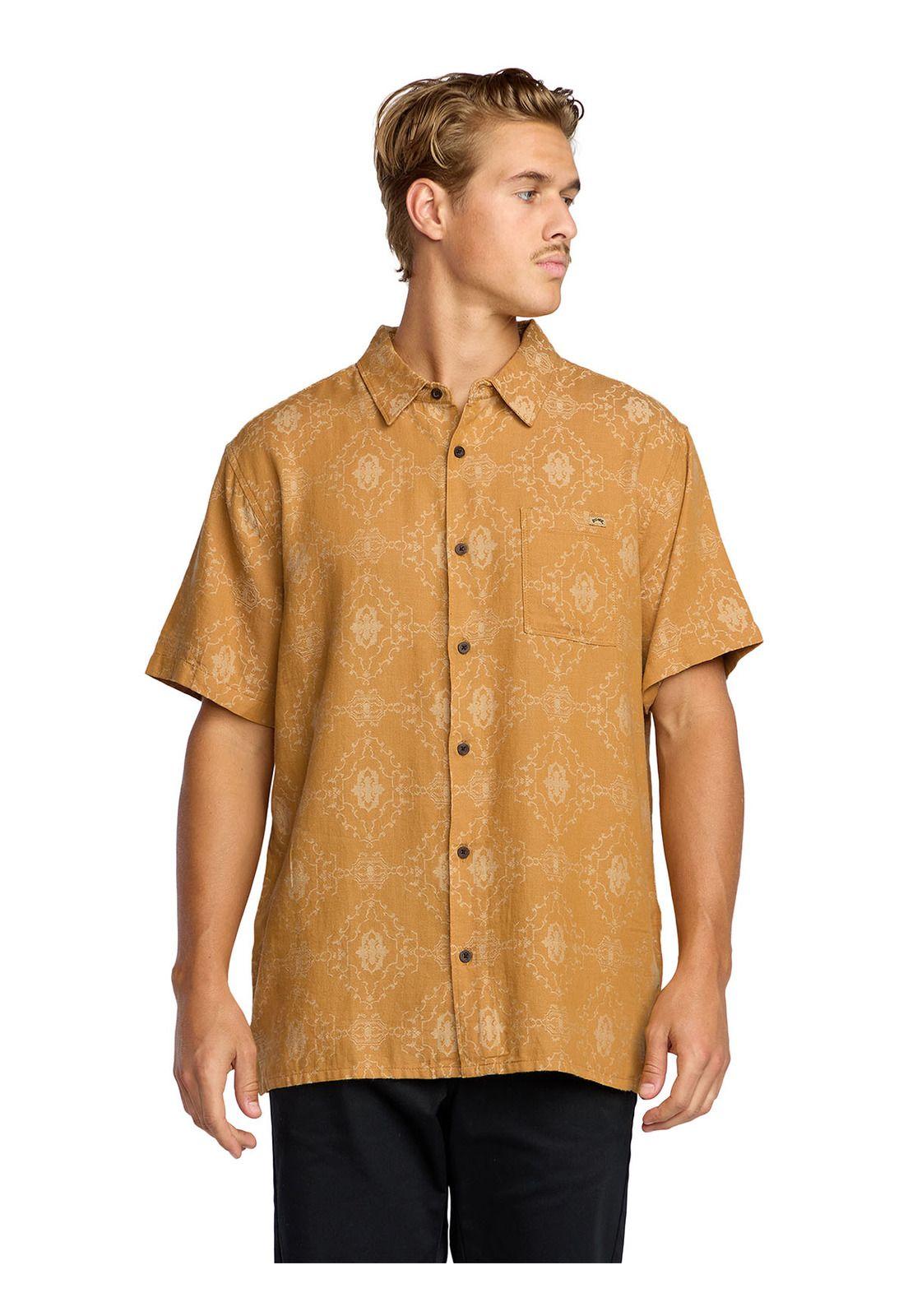 Camisa m/c Hombre Sundays jacquard Amarillo-4