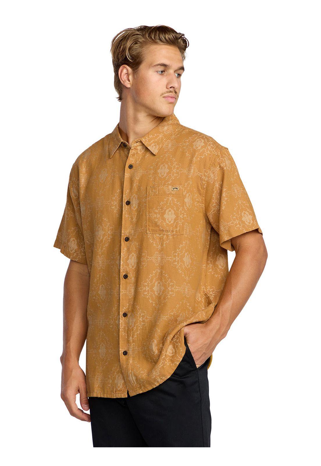 Camisa m/c Hombre Sundays jacquard Amarillo-5