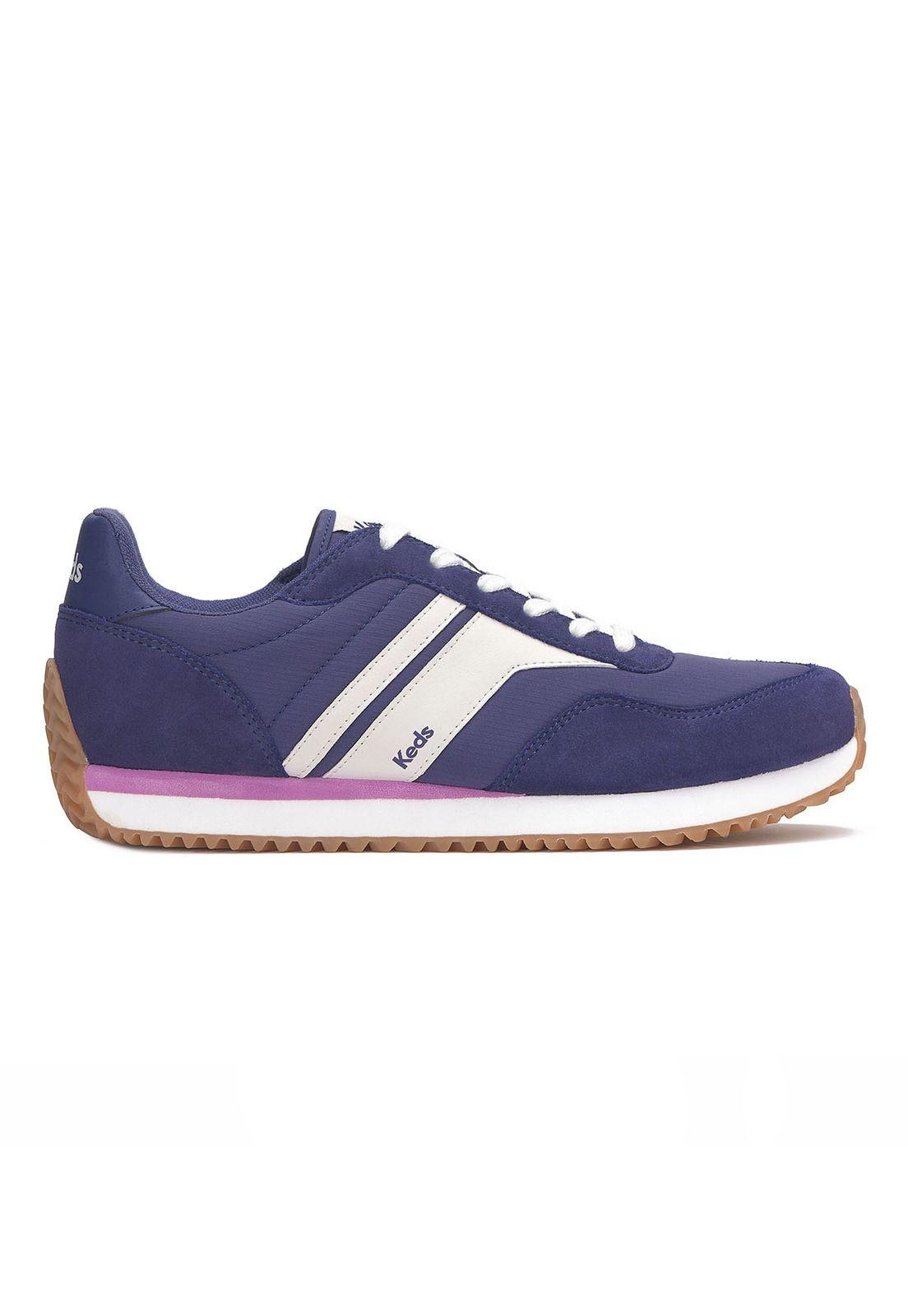 Zapatilla Cuero Mujer Rena Azul Marino-0