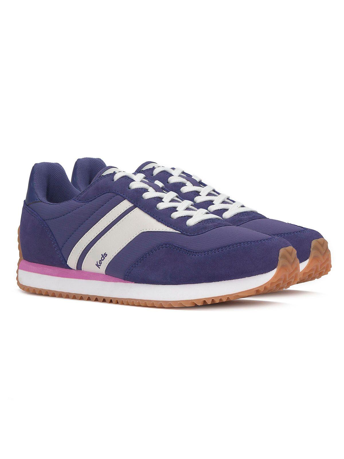 Zapatilla Cuero Mujer Rena Azul Marino-1