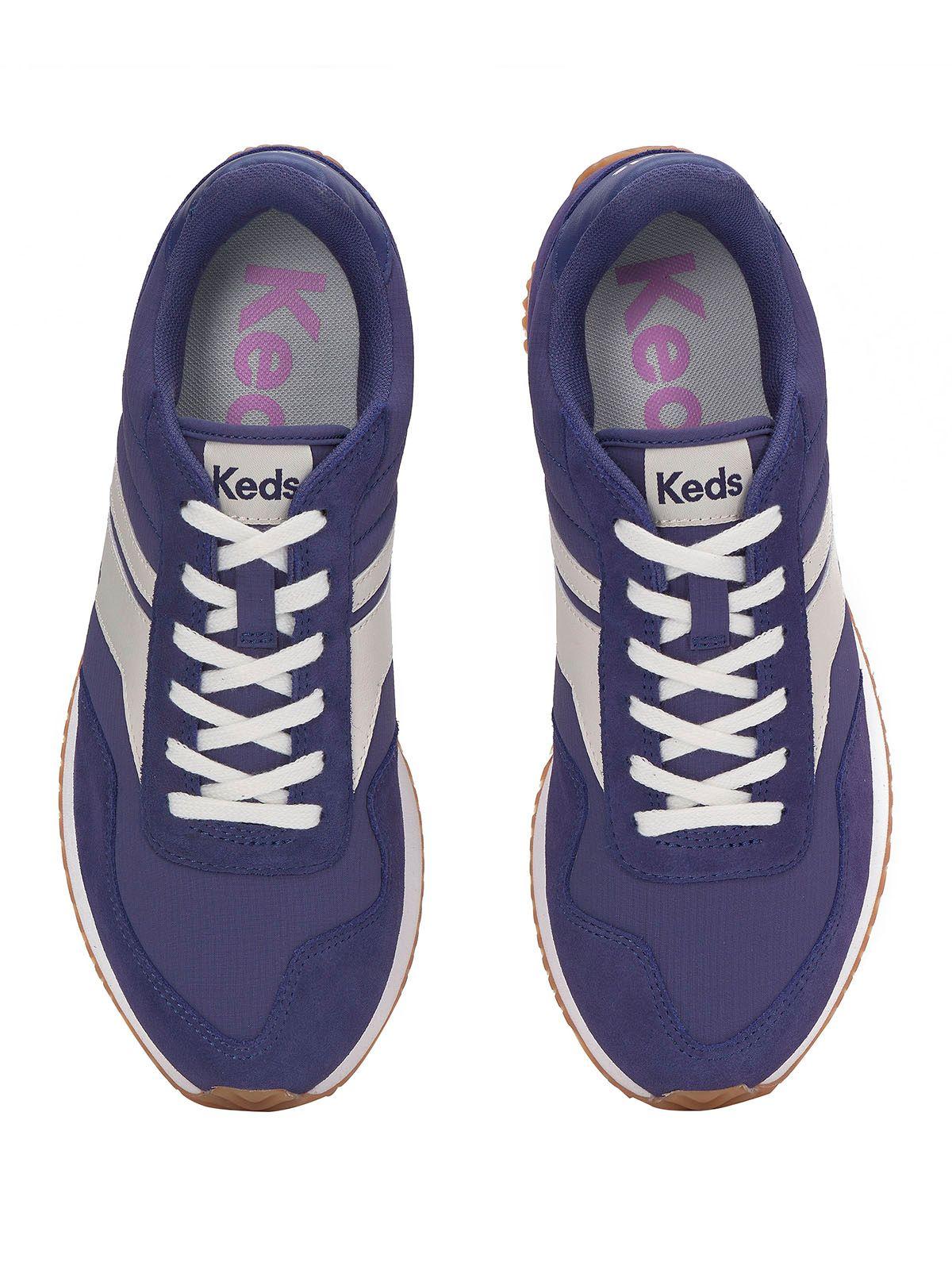 Zapatilla Cuero Mujer Rena Azul Marino-3