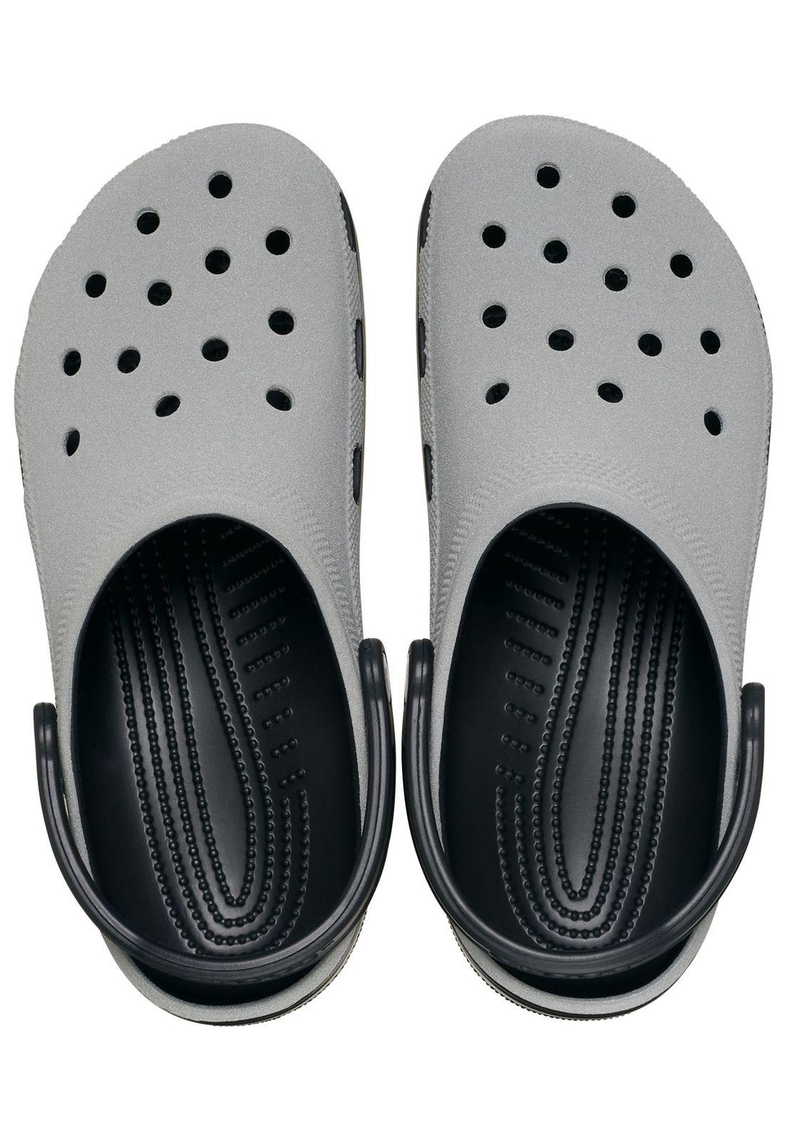 Zueco reflectante Crocs Hombre Classic Clog Negro-4