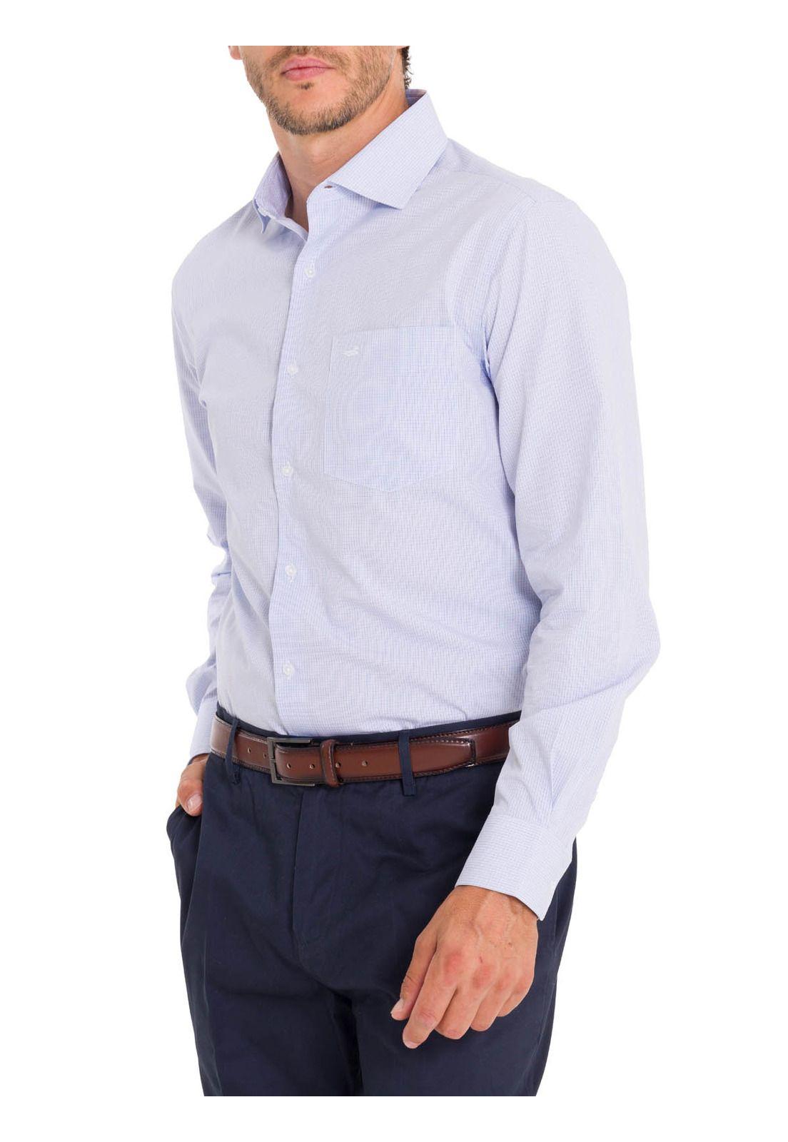 Camisa Cuello Italiano Hombre Easylife Azul-6