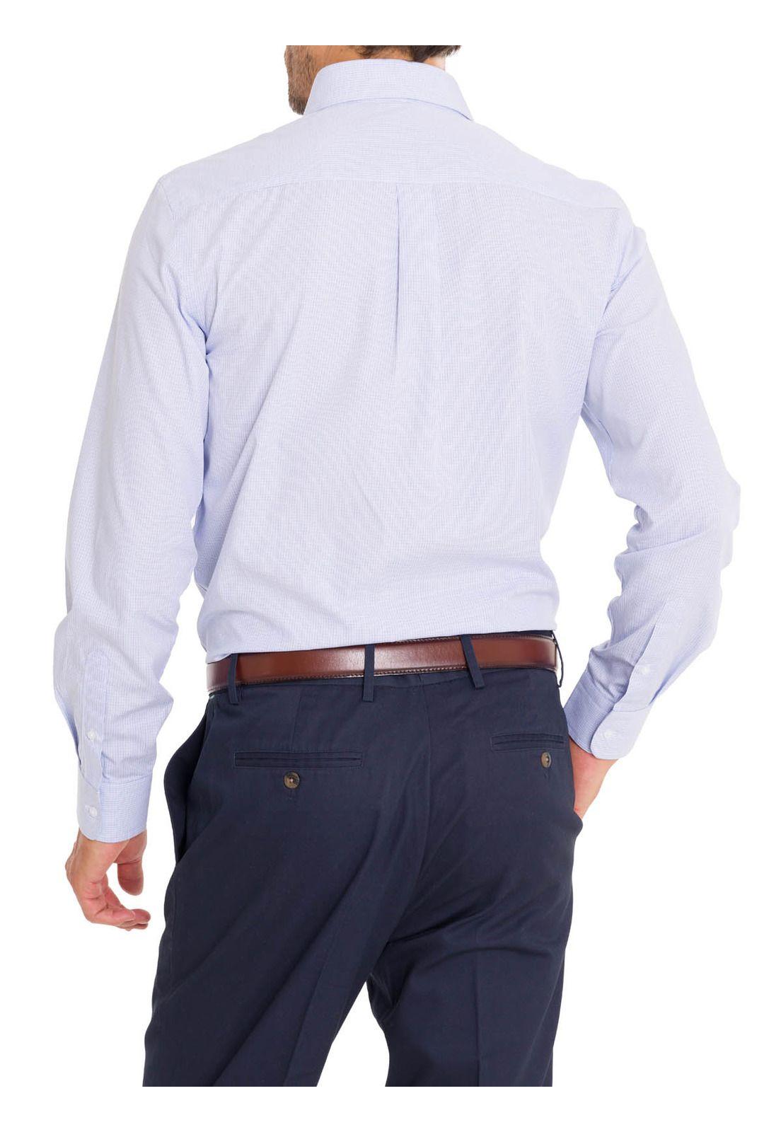 Camisa Cuello Italiano Hombre Easylife Azul-8