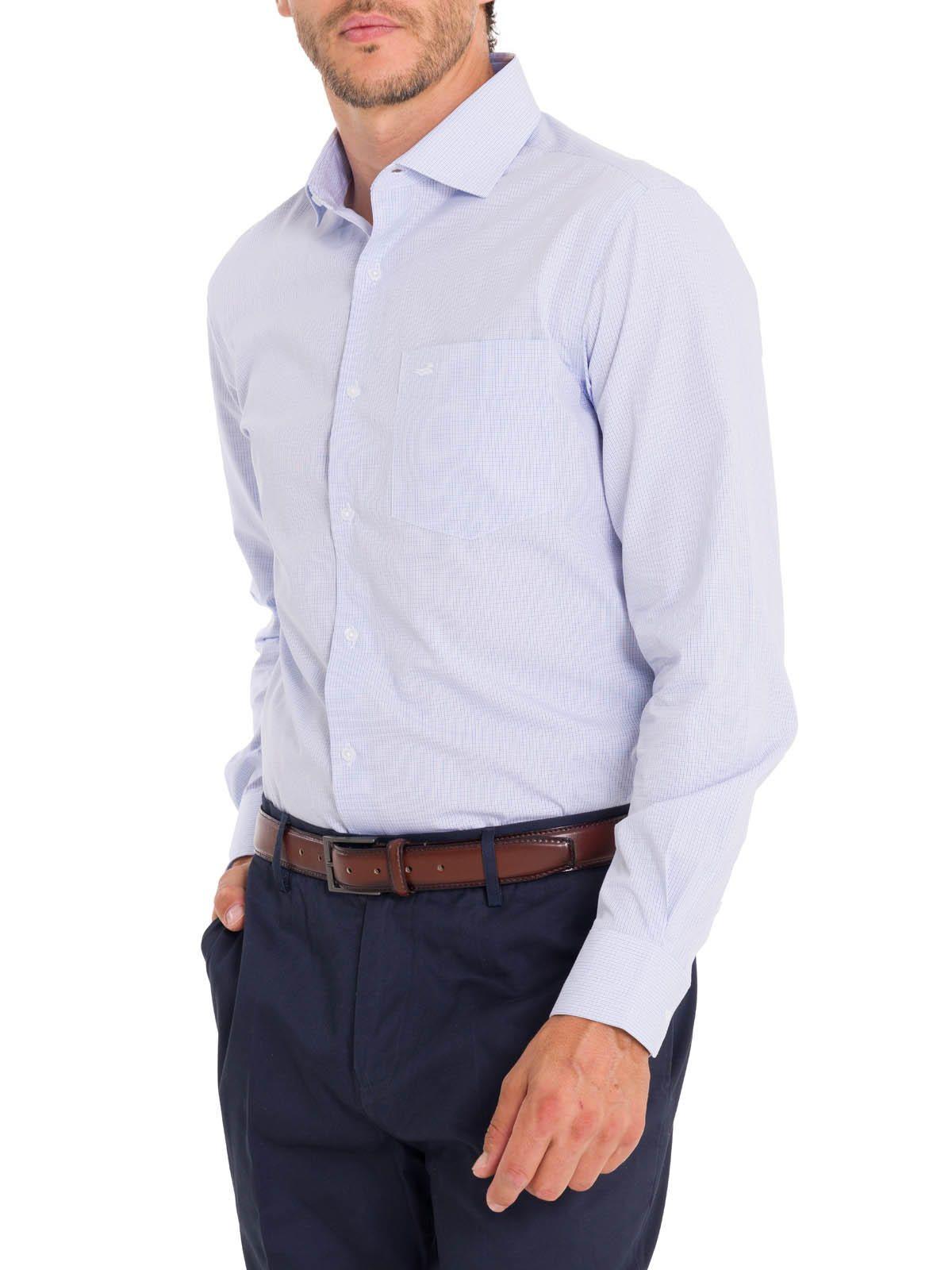Camisa Cuello Italiano Hombre Easylife Azul-6