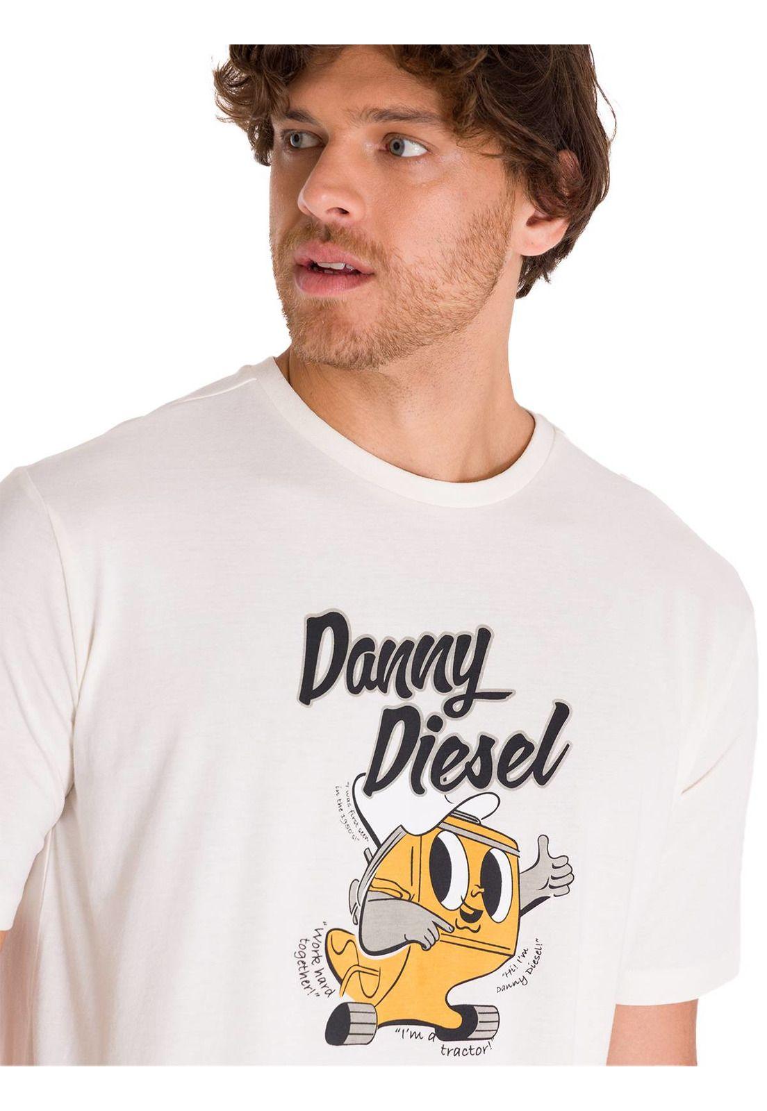 Polera Casual Retro Danny Diesel 4 Hombre Blanca-4