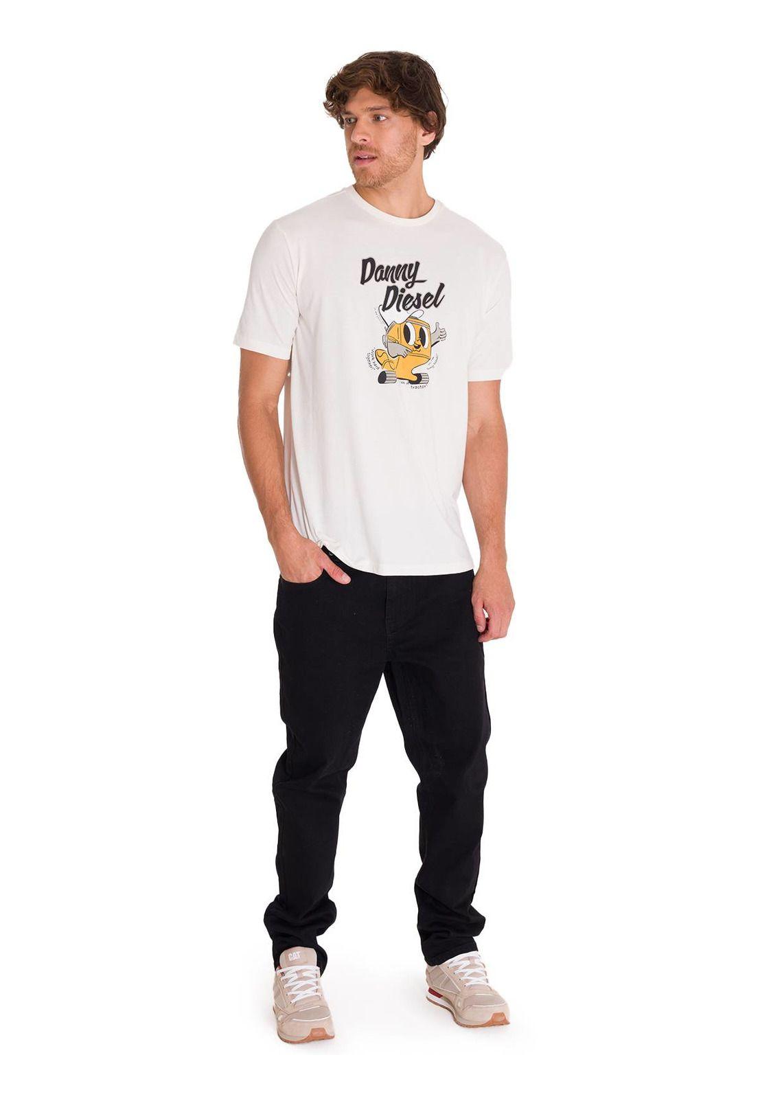 Polera Casual Retro Danny Diesel 4 Hombre Blanca-5