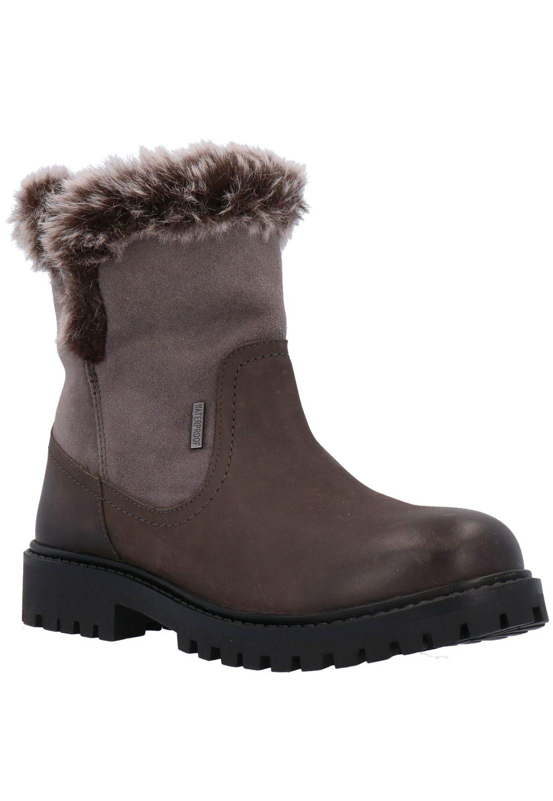 Botin Mujer Cuero Dom Gris-0