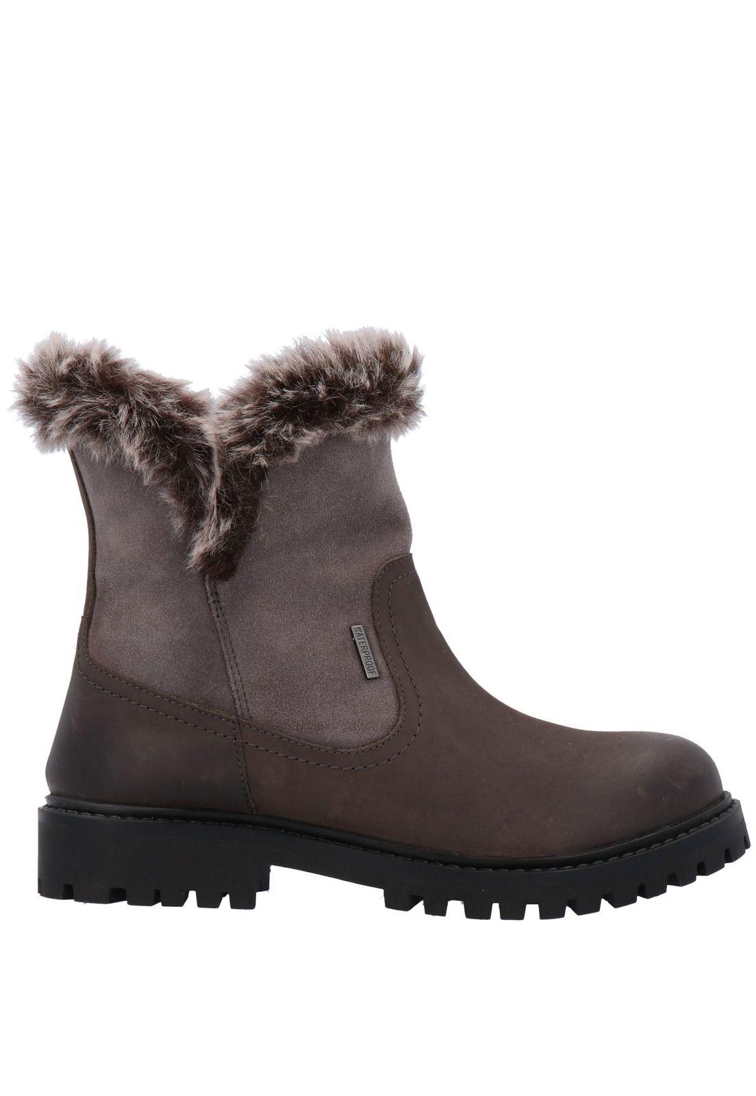 Botin Mujer Cuero Dom Gris-1