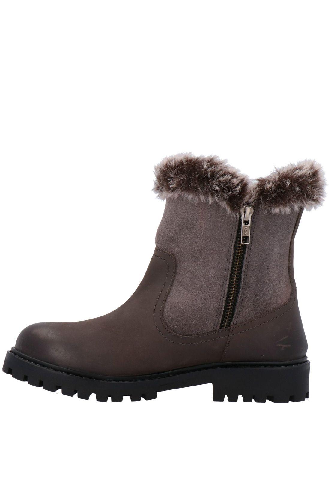 Botin Mujer Cuero Dom Gris-4