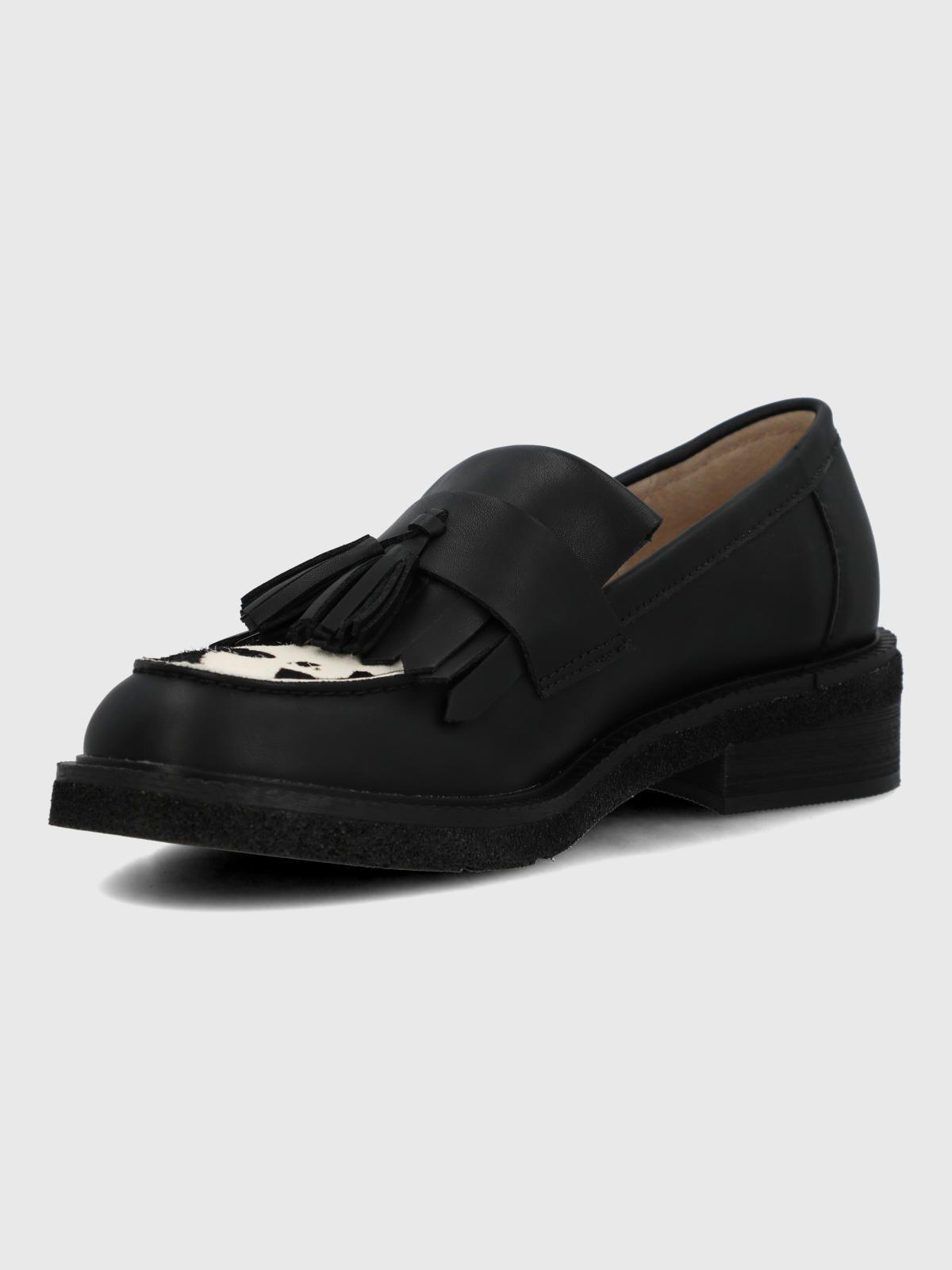 Mocasin Cuero Mujer Franty Negro-5