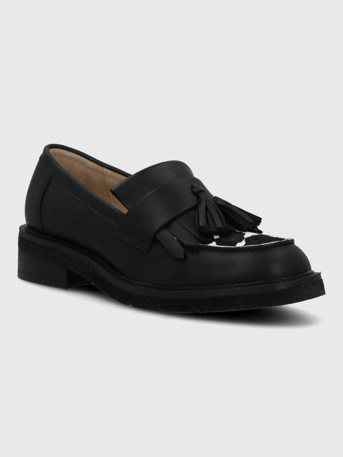 Mocasin Cuero Mujer Franty Negro-0