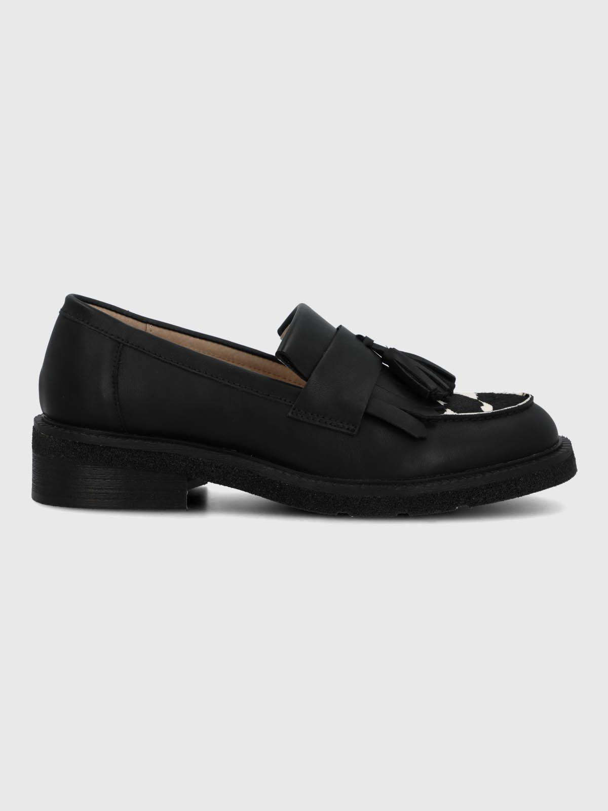 Mocasin Cuero Mujer Franty Negro-1