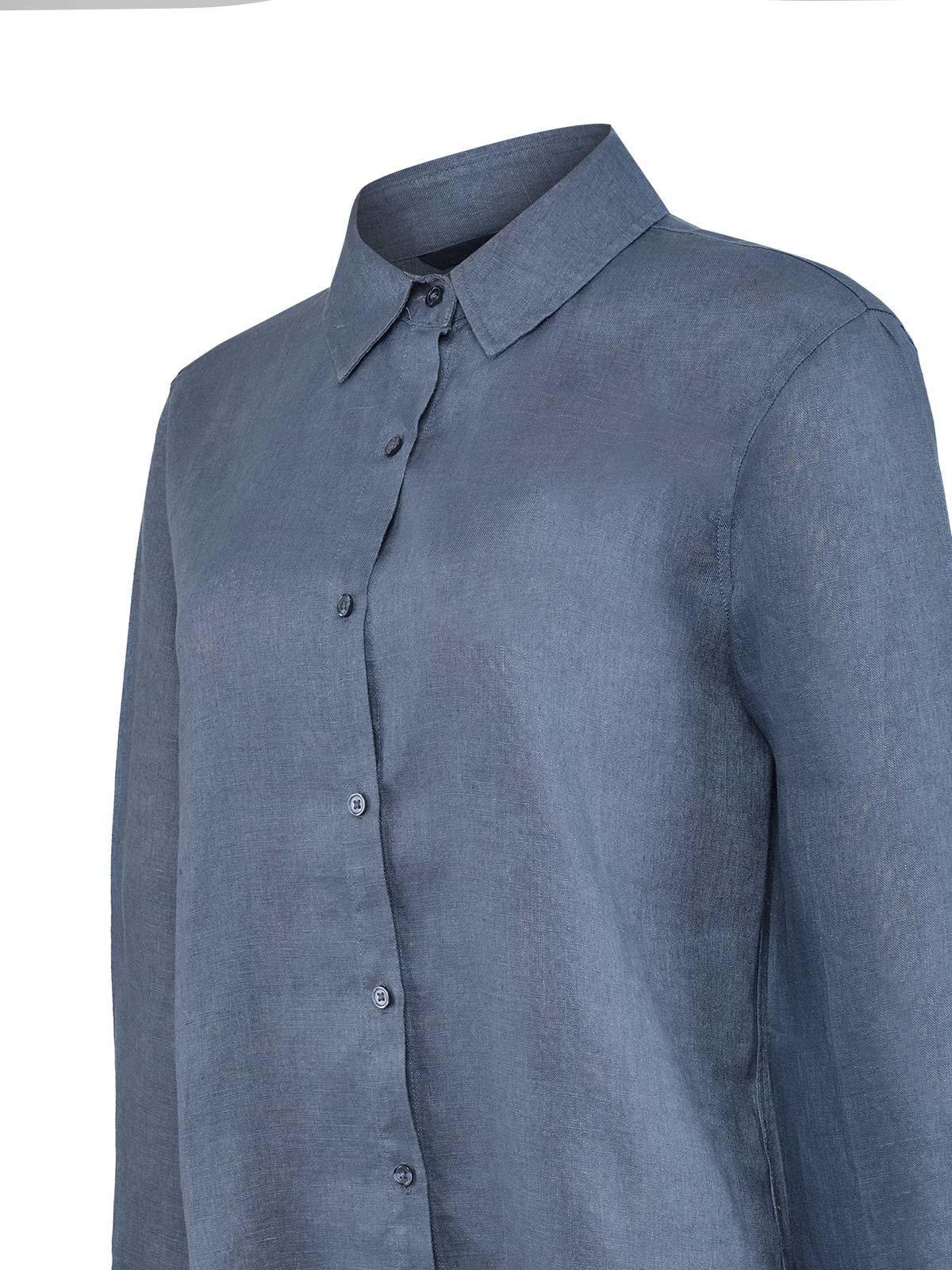 Blusa Lino Organico Mujer Lirio Azul-3