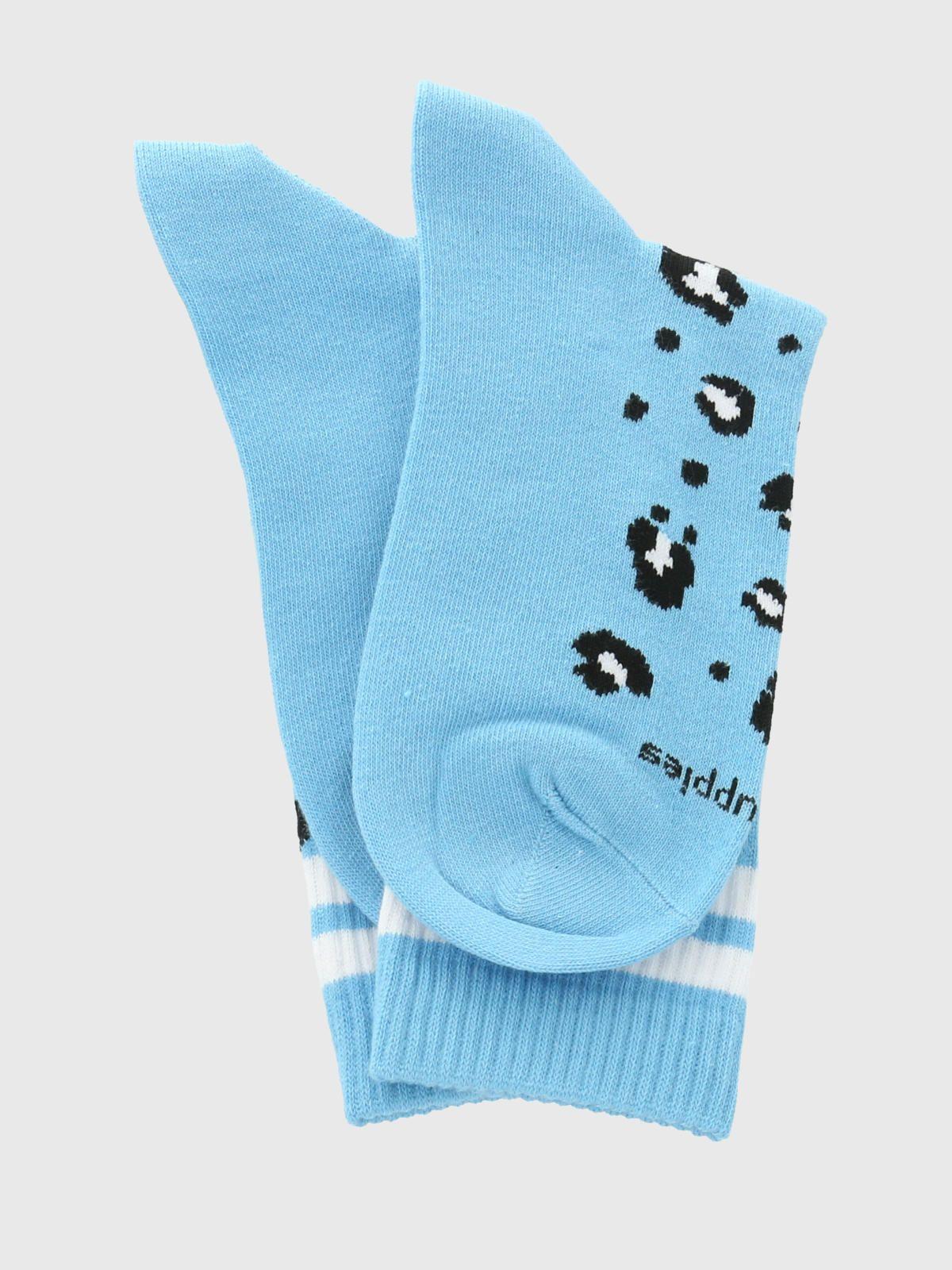 Calcetin Celeste Cheetah Mujer-2