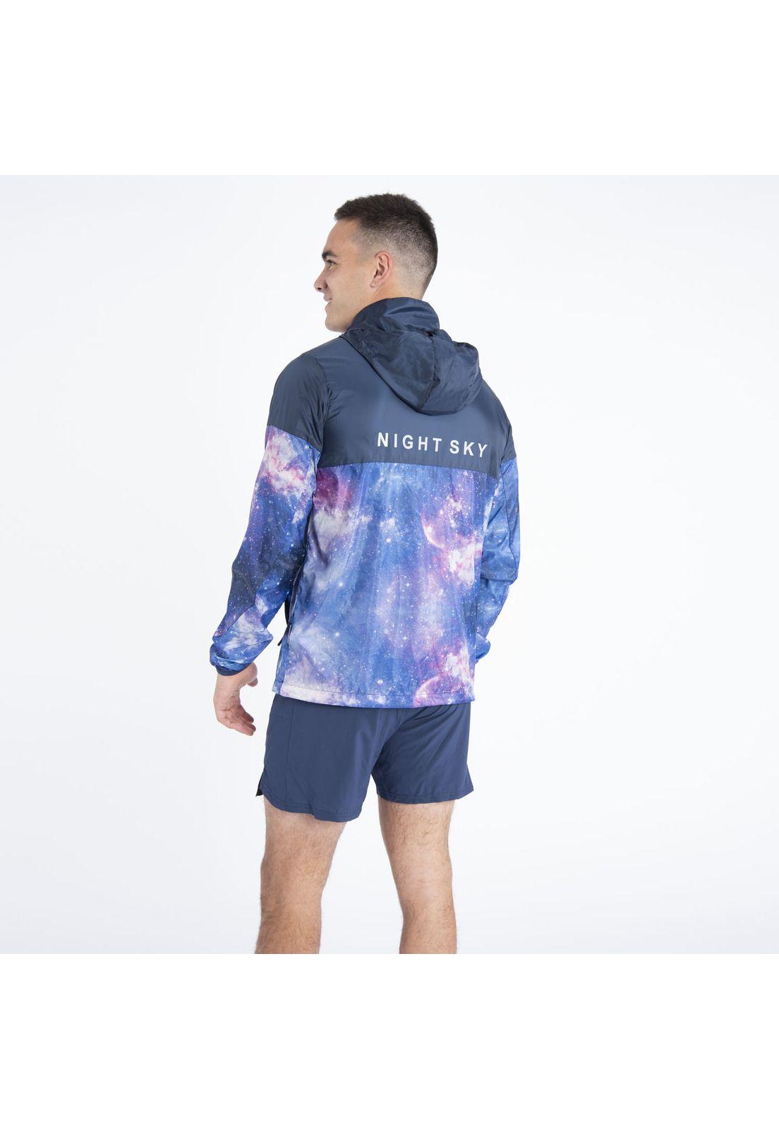 Cortaviento Hombre Night Sky Reflective Azul-3