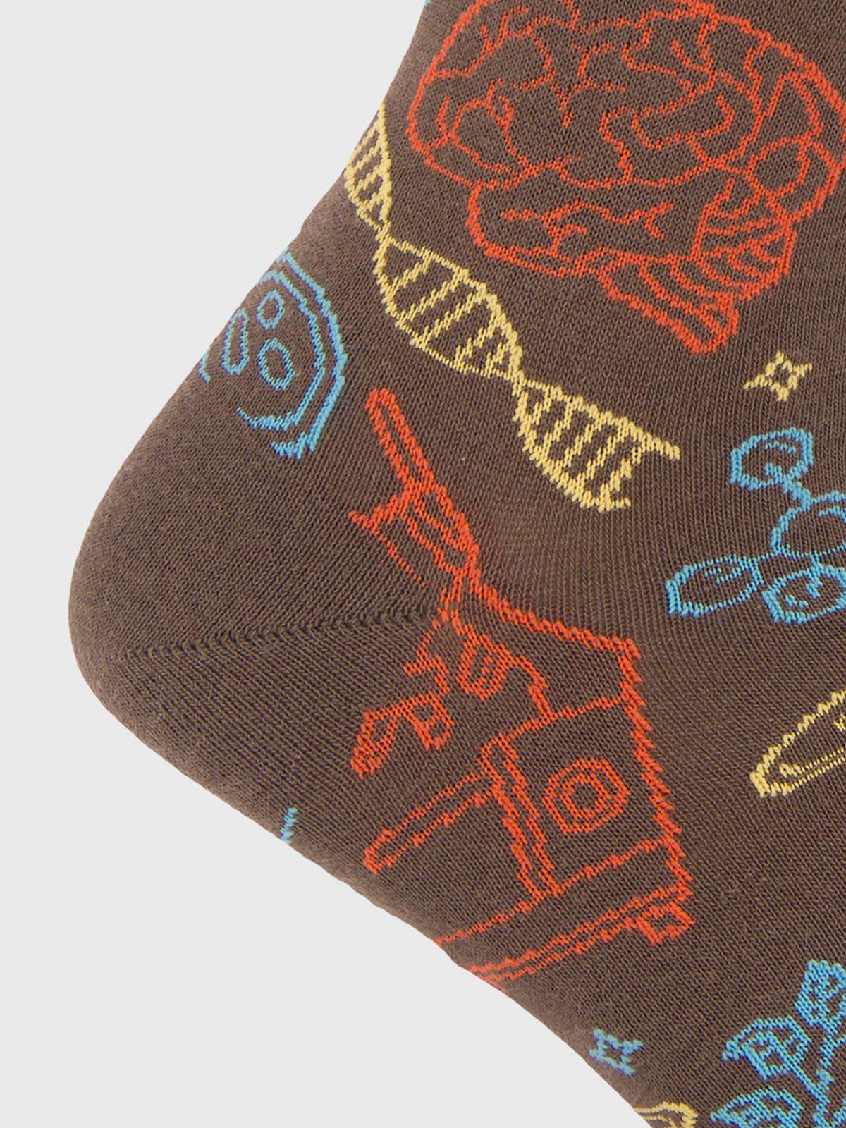 Calcetin Algodón Hombre C Science Café-2