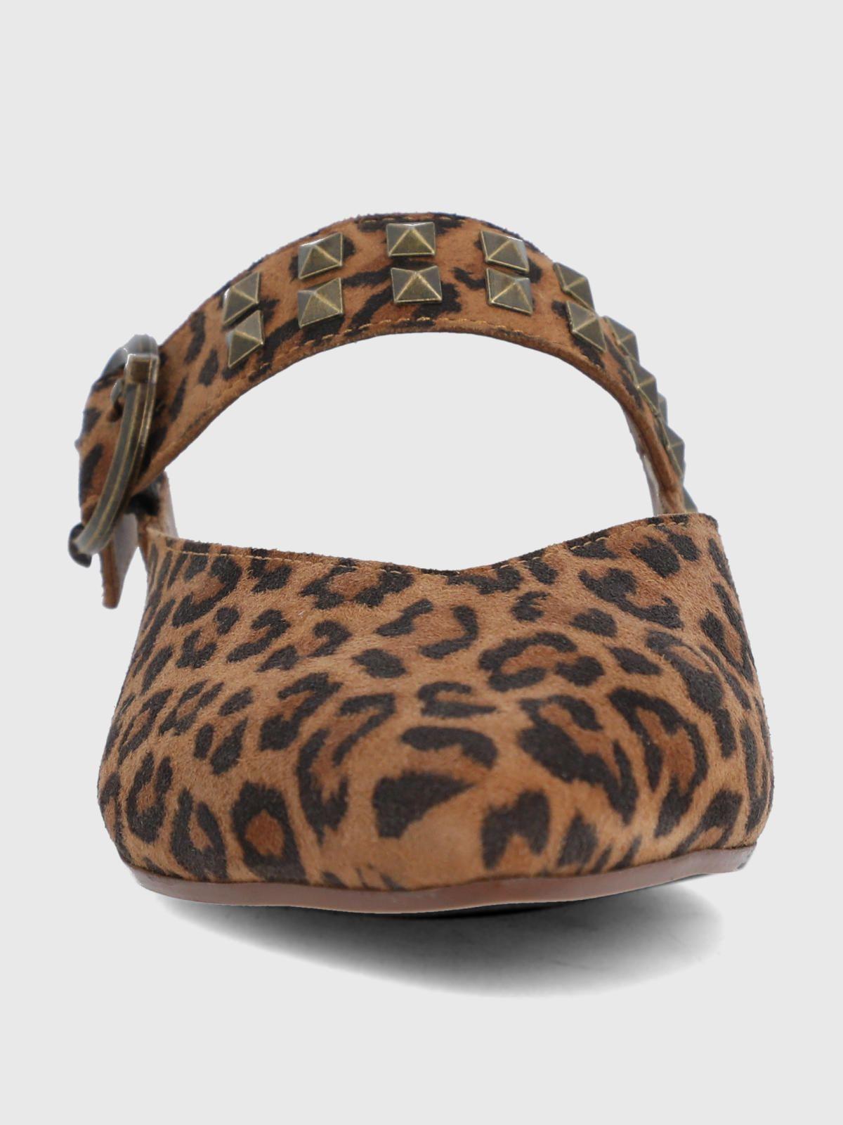 Ballerina Cuero Mujer Sinara Metalizada-3