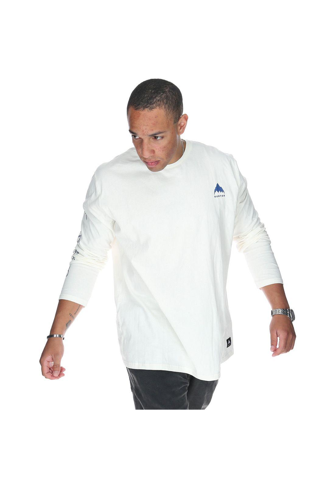 Polera M/L Hombre Side Patterns Blanco-4