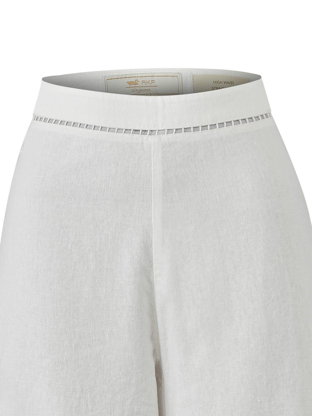Pantalón Lino Orgánico Mujer Mekong Blanco -3