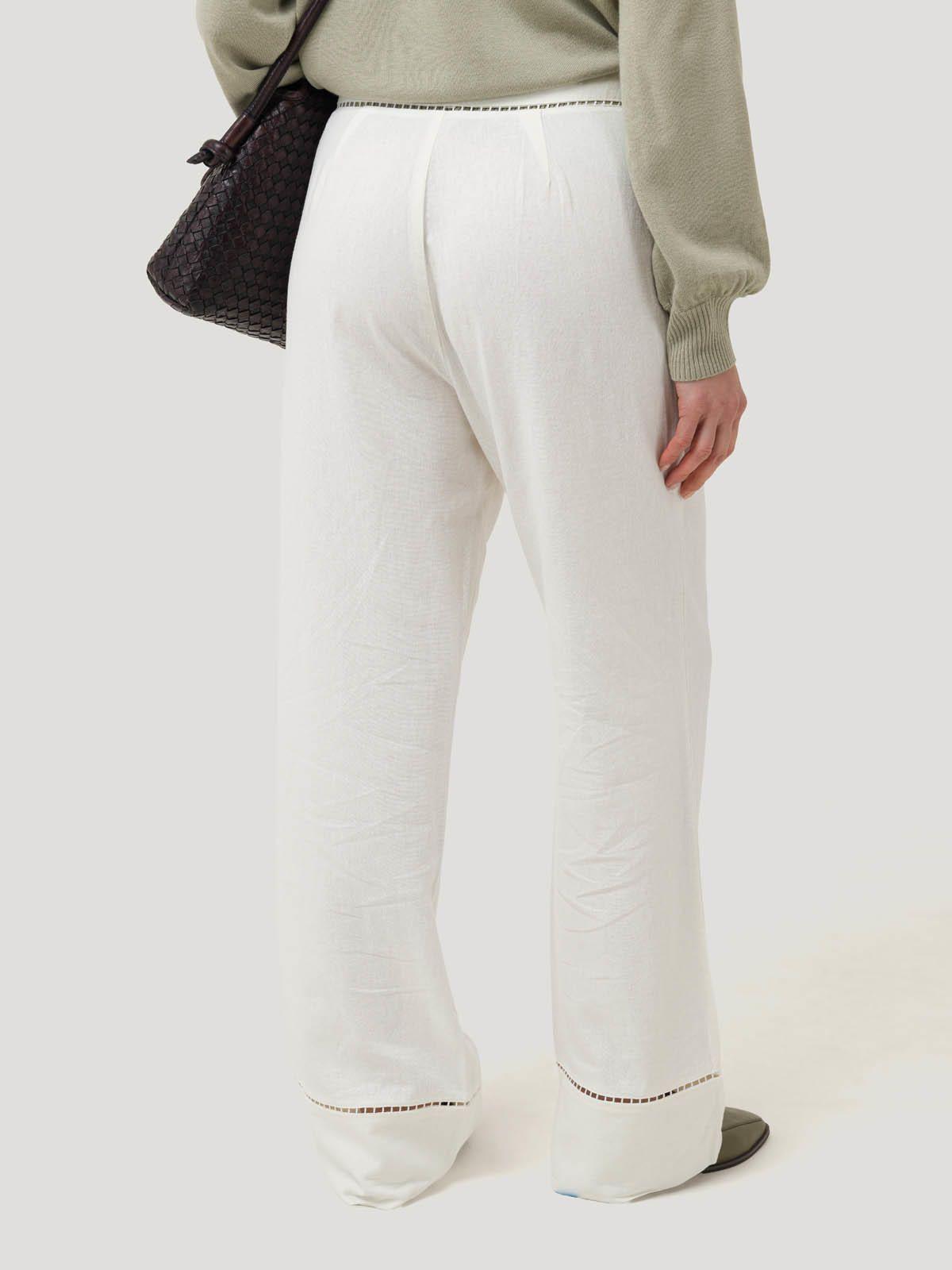 Pantalón Lino Orgánico Mujer Mekong Blanco -5