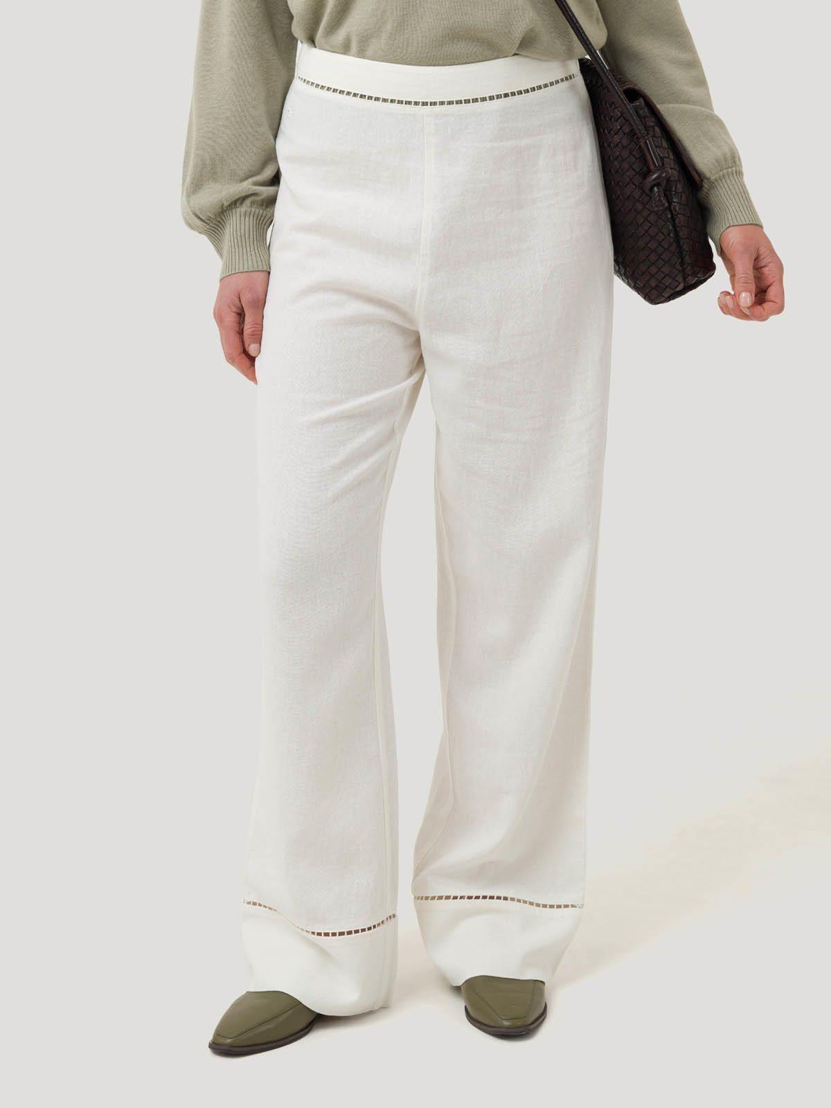 Pantalón Lino Orgánico Mujer Mekong Blanco -4