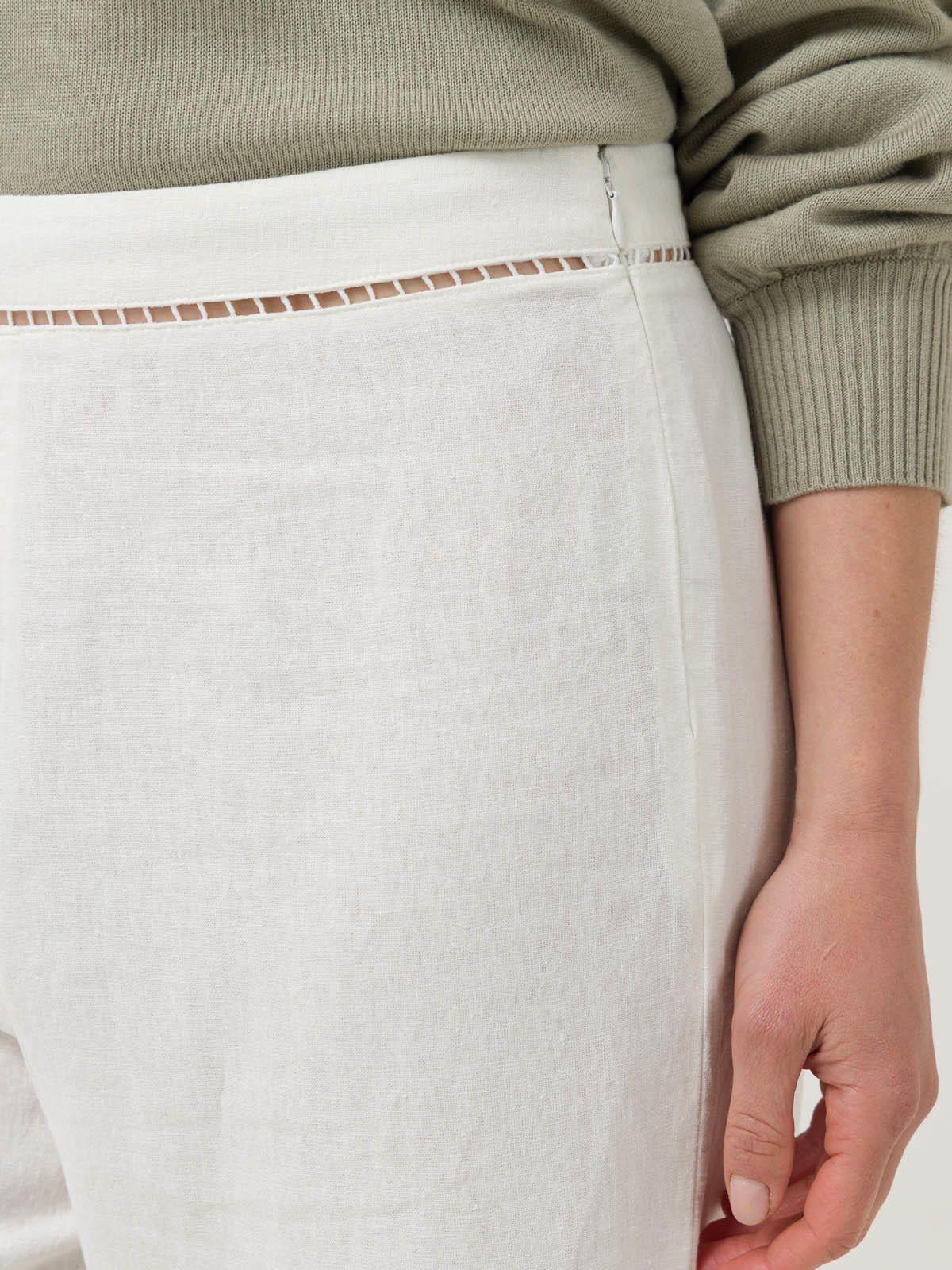Pantalón Lino Orgánico Mujer Mekong Blanco -6